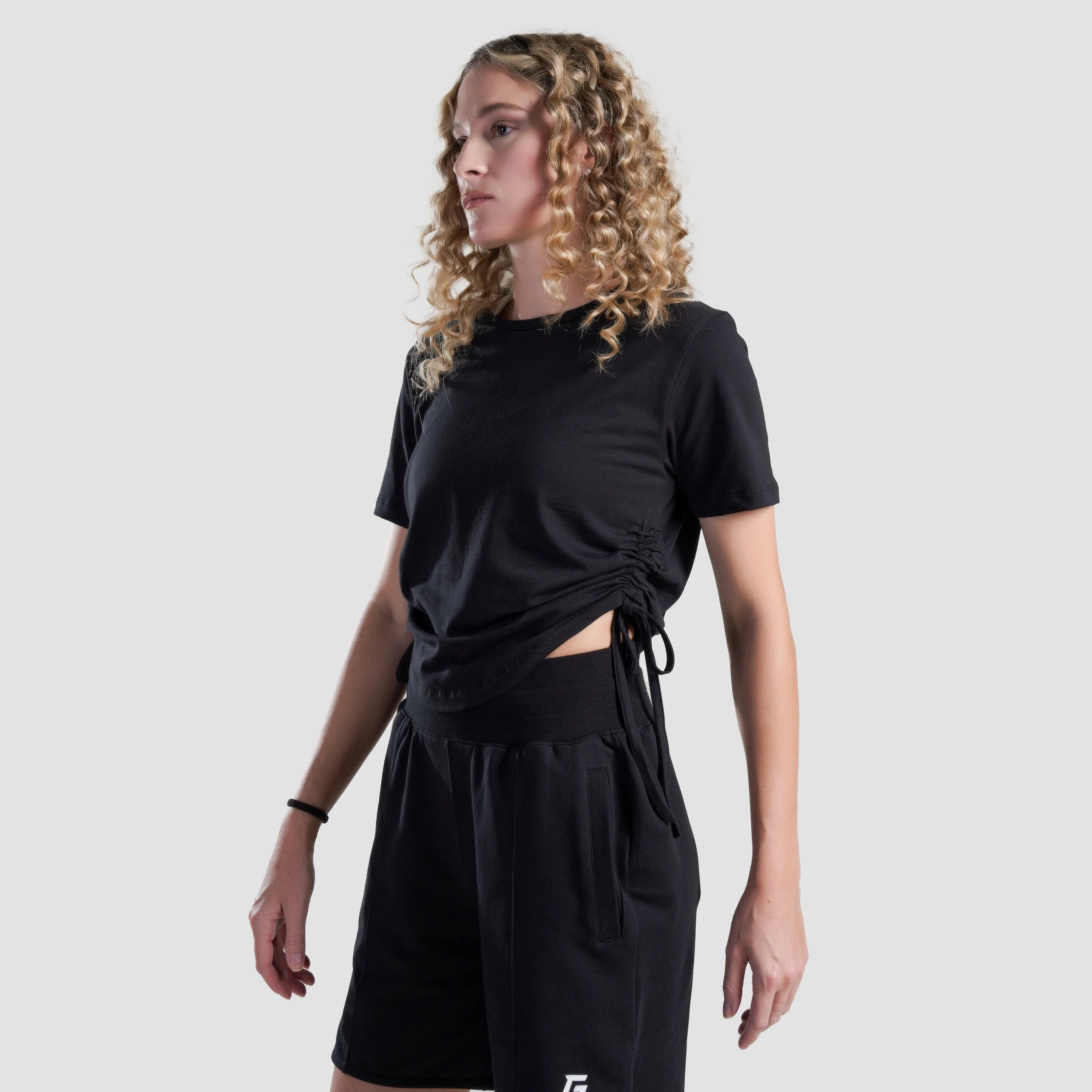 Active Shape Crop Tee (Black) - Image 3