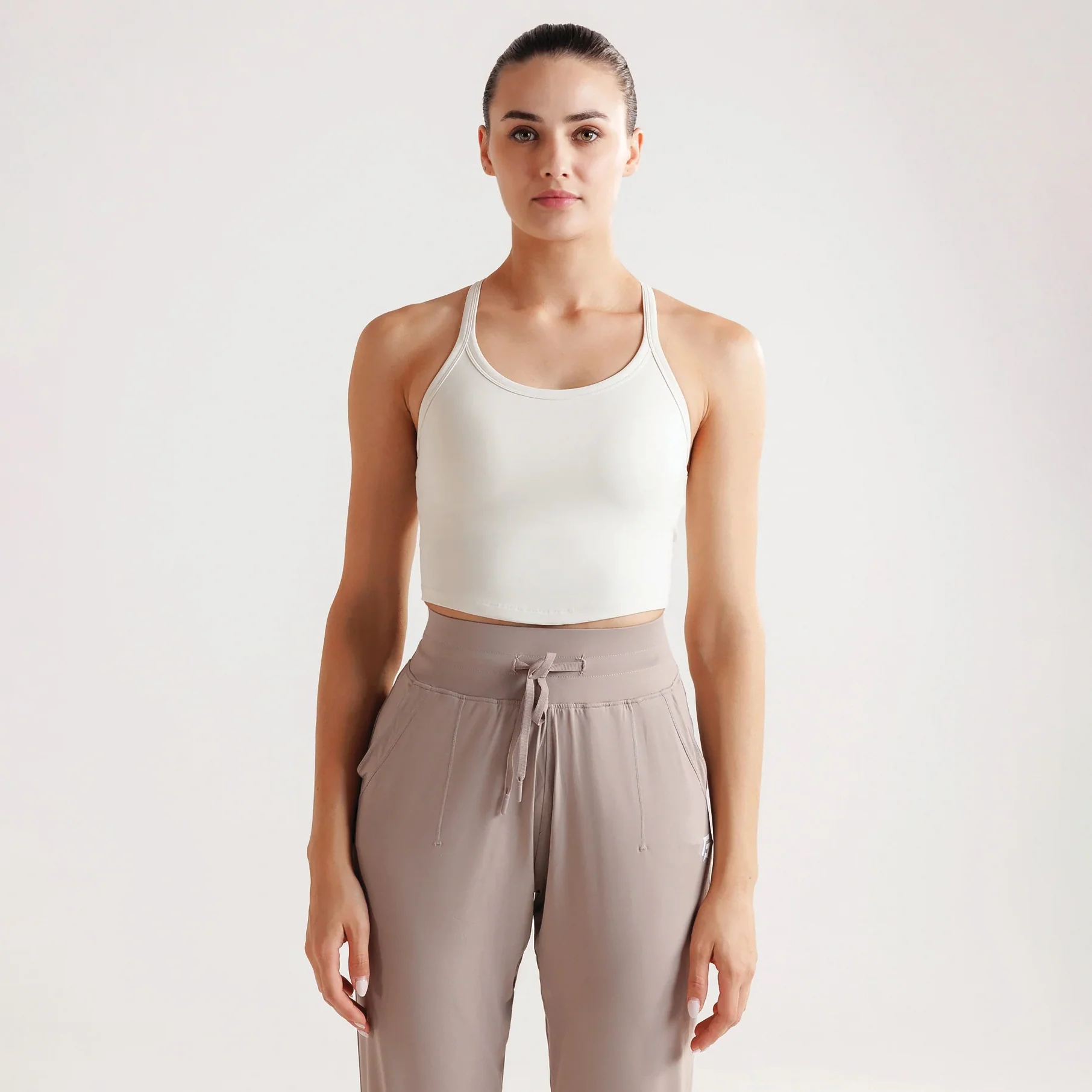 Active Stride Crop Top (Ivory) - Image 2