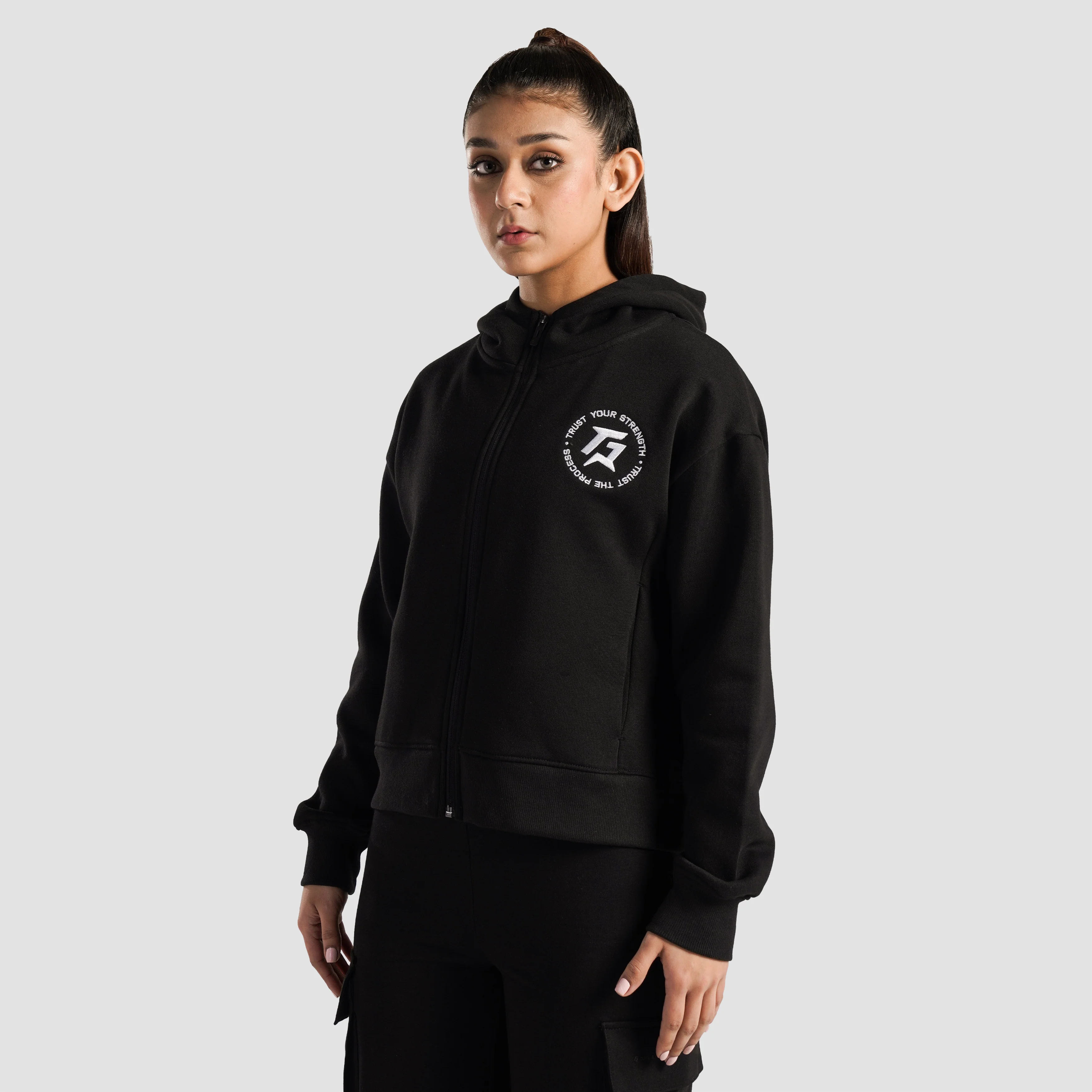 Apex Stride Zipper Hoodie (Black) - Image 3