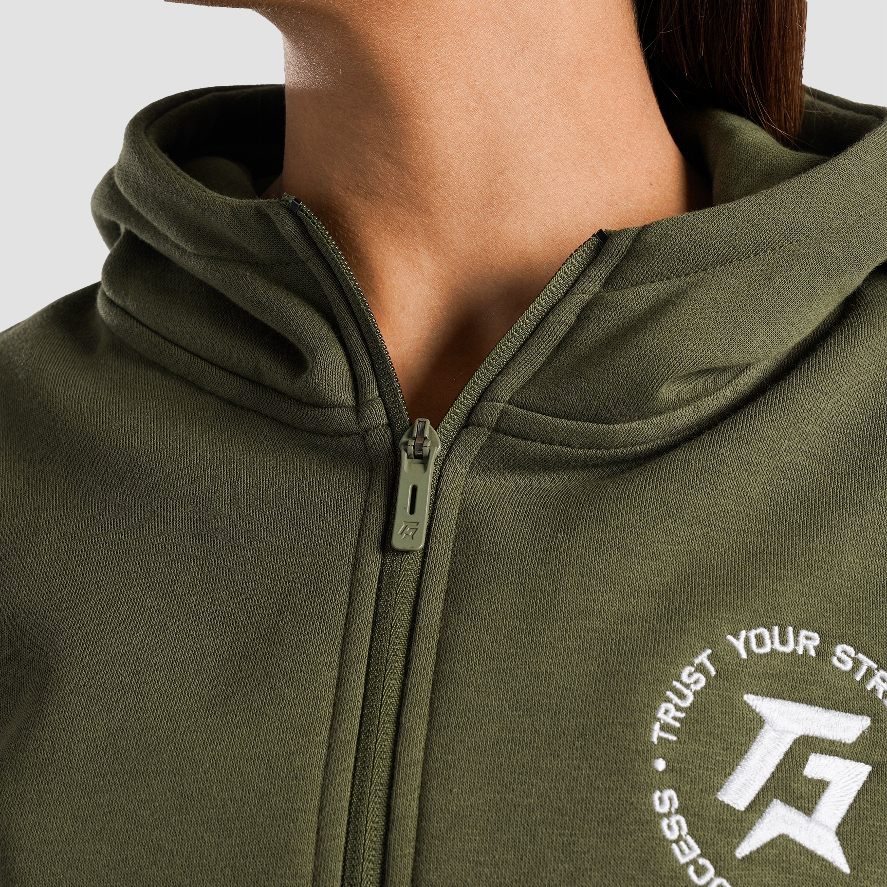 Apex Stride Zipper Hoodie (Olive) - Image 5