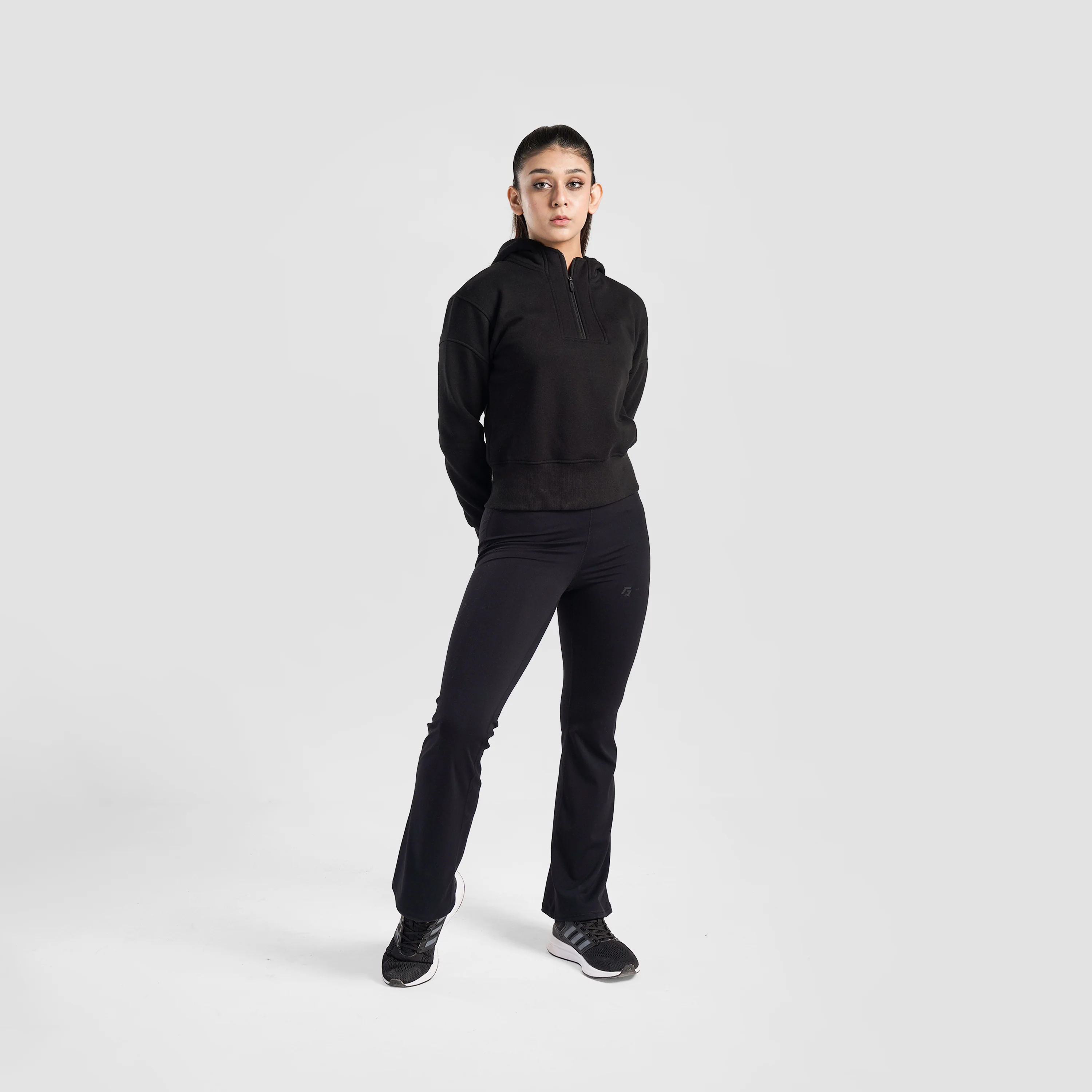 Arcadia Half Zip Hoodie (Black) - Image 4