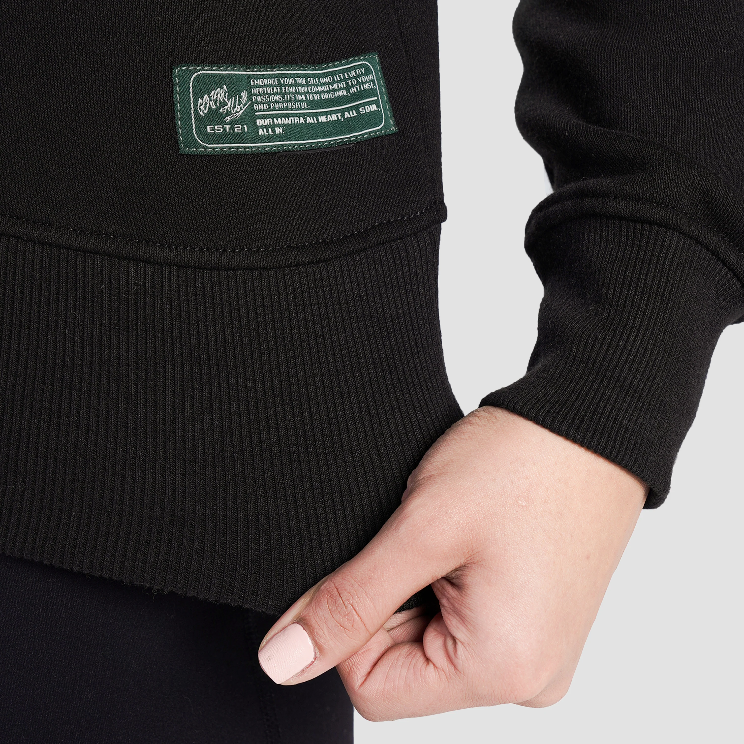Arcadia Half Zip Hoodie (Black) - Image 6