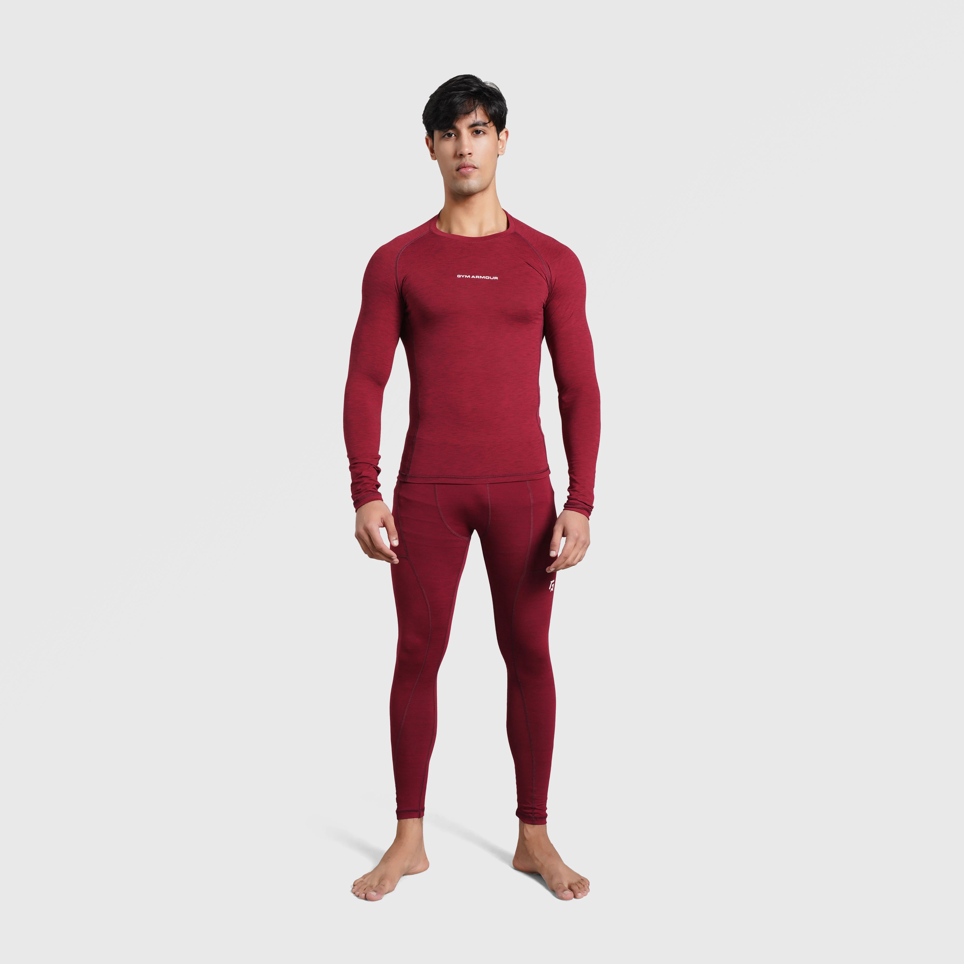 Armour Compression Pants (MLNG-Maroon) - Image 6