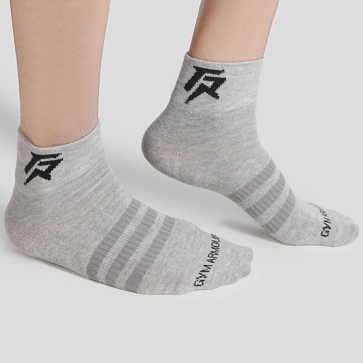 Armour Quarter Socks 3pcs (Black + Grey + White) - Image 4
