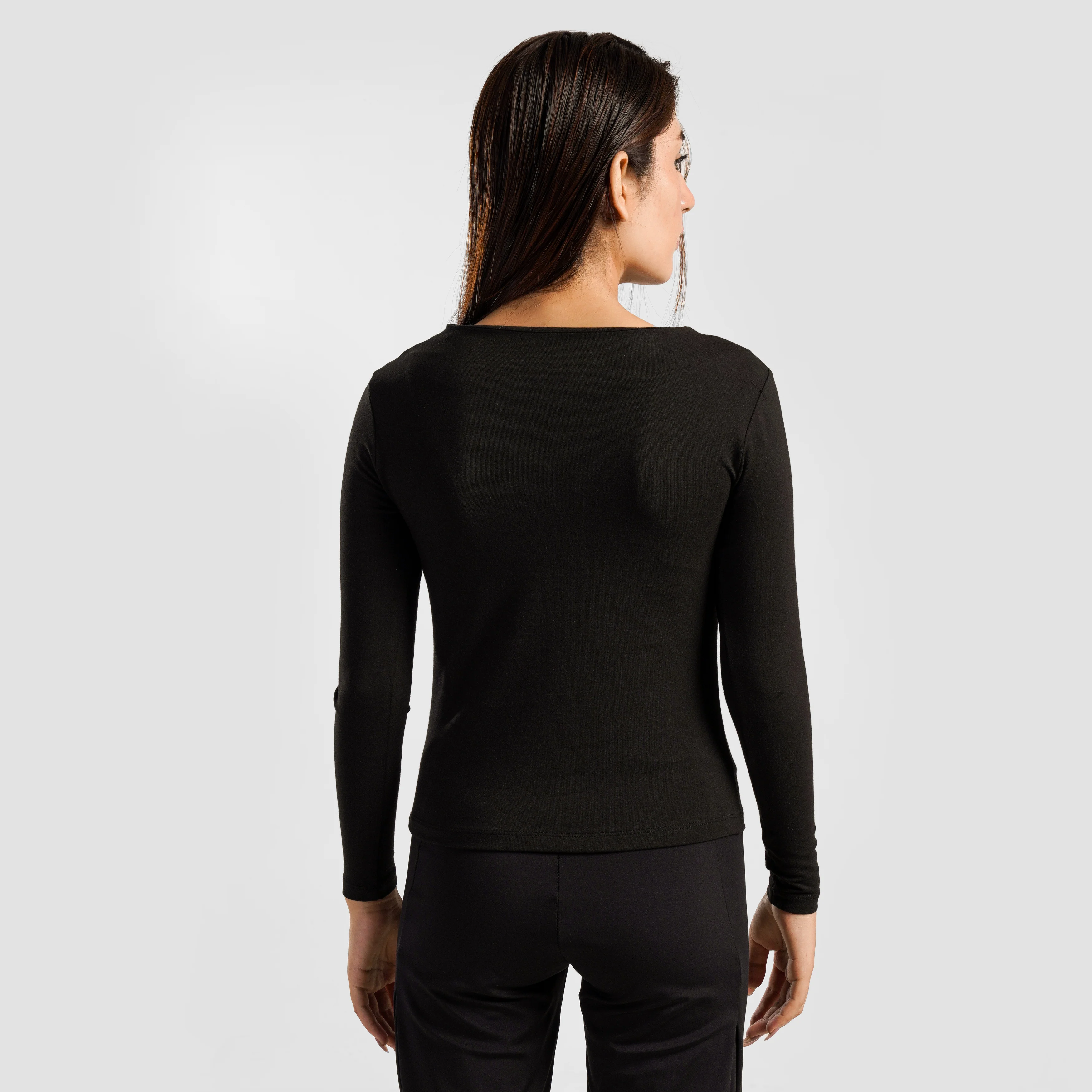 Asymmetrical Yoga Top (Black) - Image 2