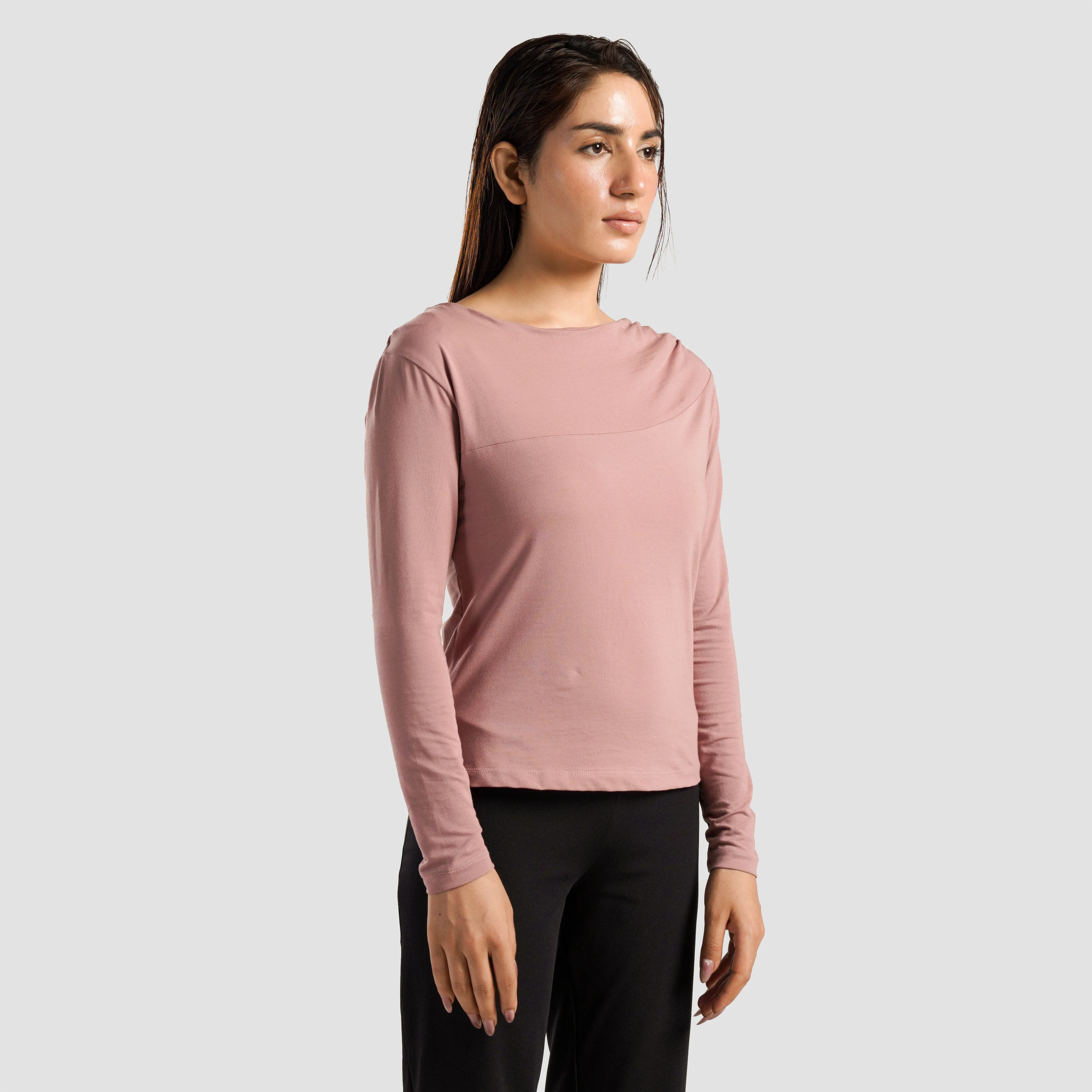 Asymmetrical Yoga Top (Dusty Pink) - Image 5