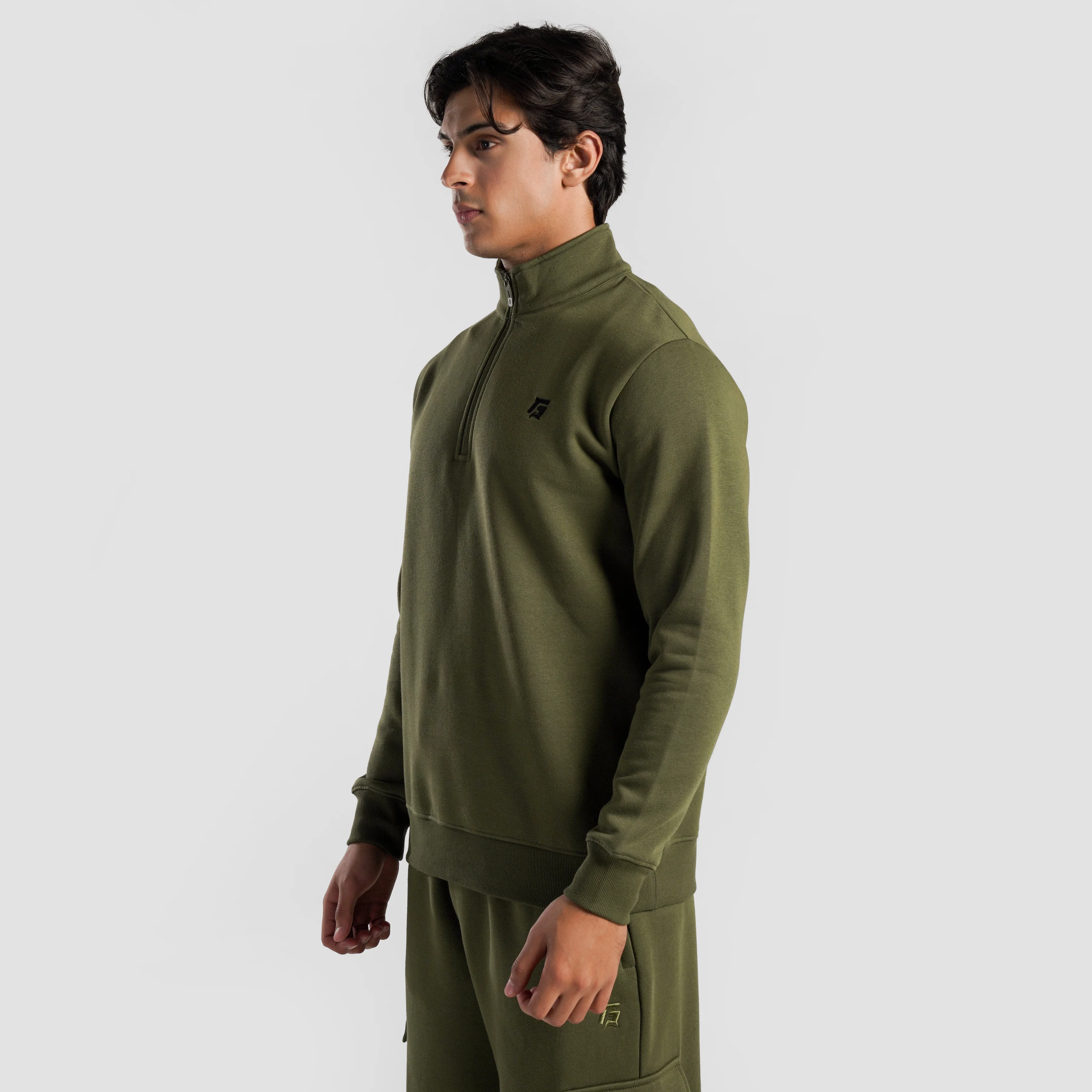 Axis Half Zip SweatShirt (Olive) - Image 3