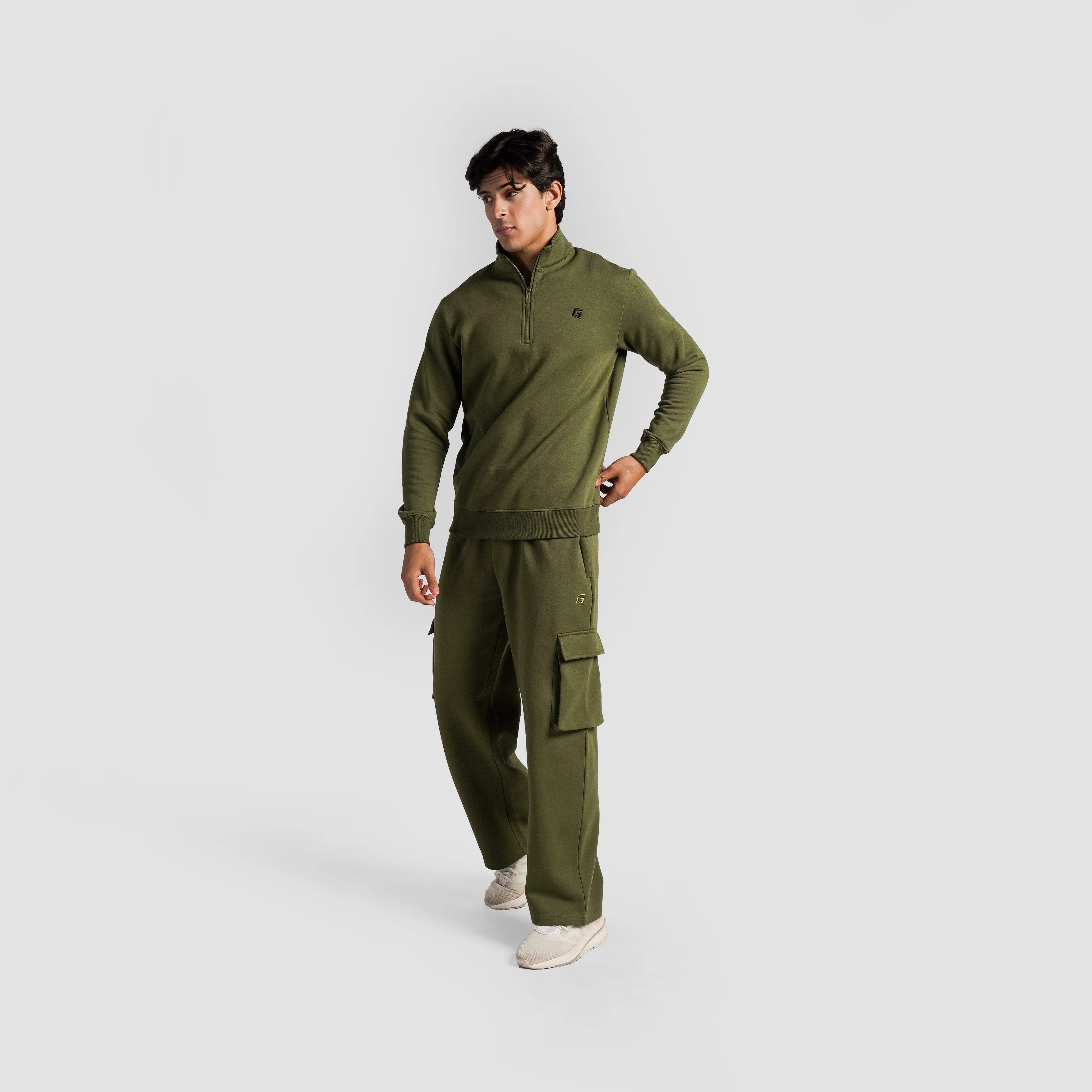 Axis Half Zip SweatShirt (Olive) - Image 4