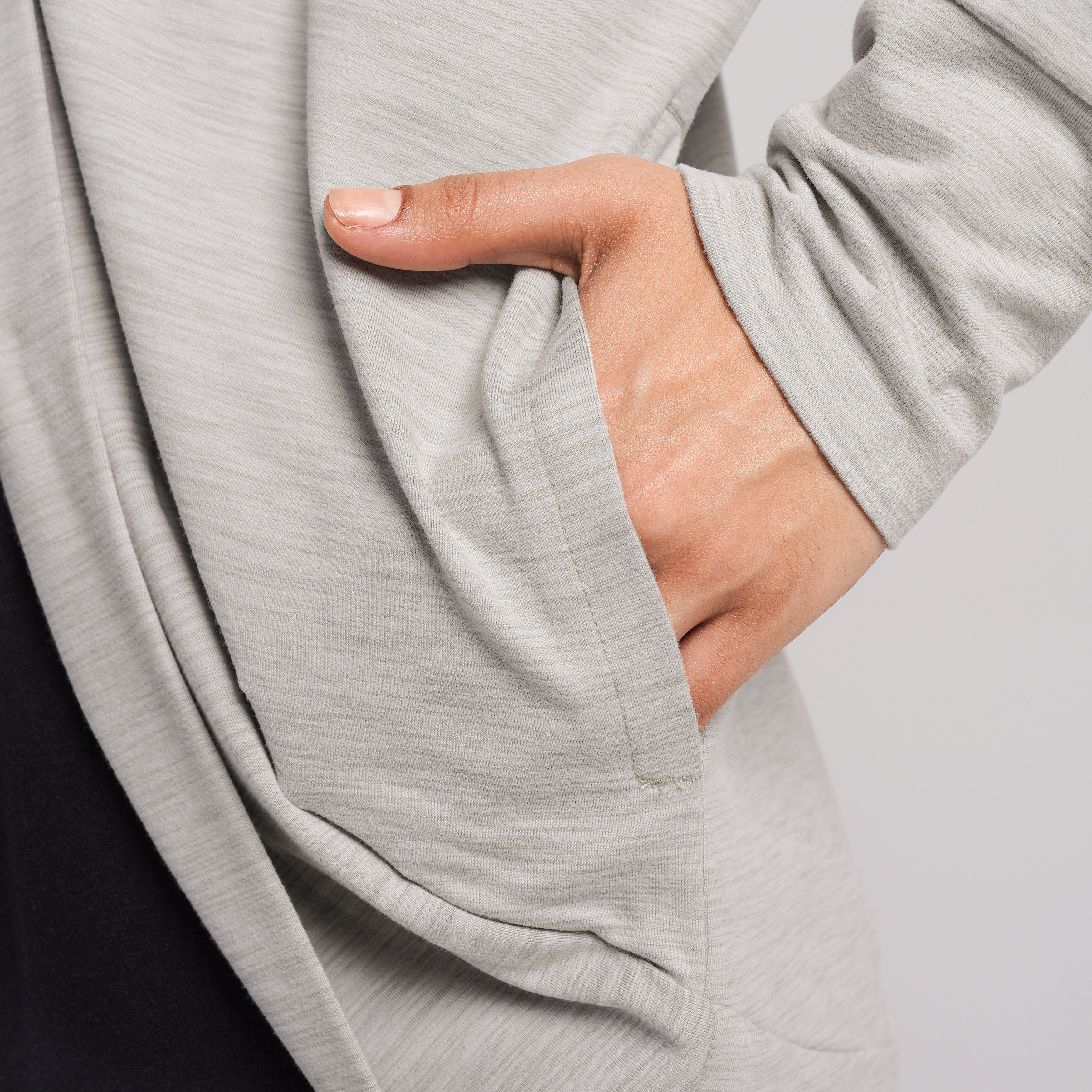 Casual Curved Hem Cardigan (Silver Grey) - Image 5