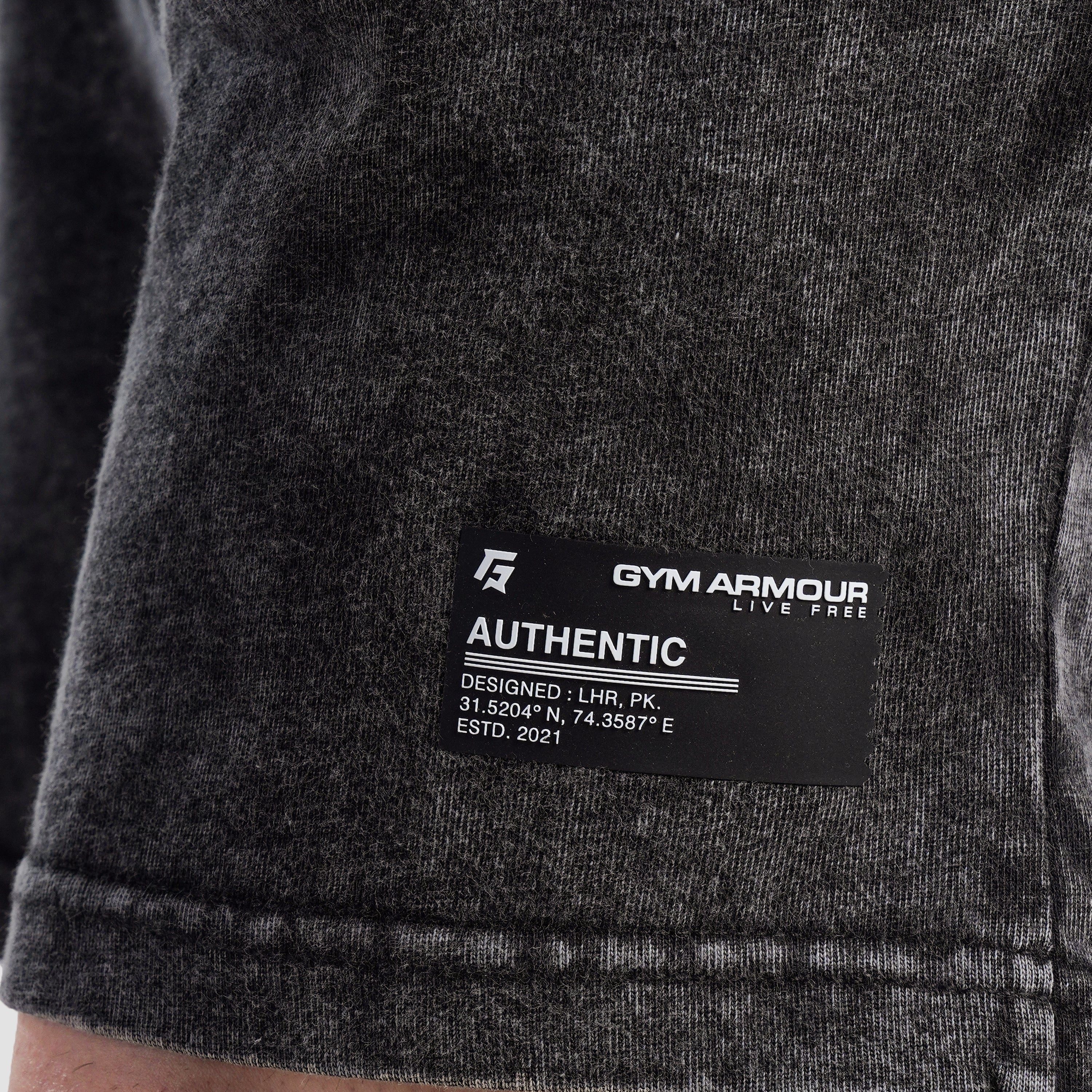 Core Stone Wash Shorts (Black) - Image 5