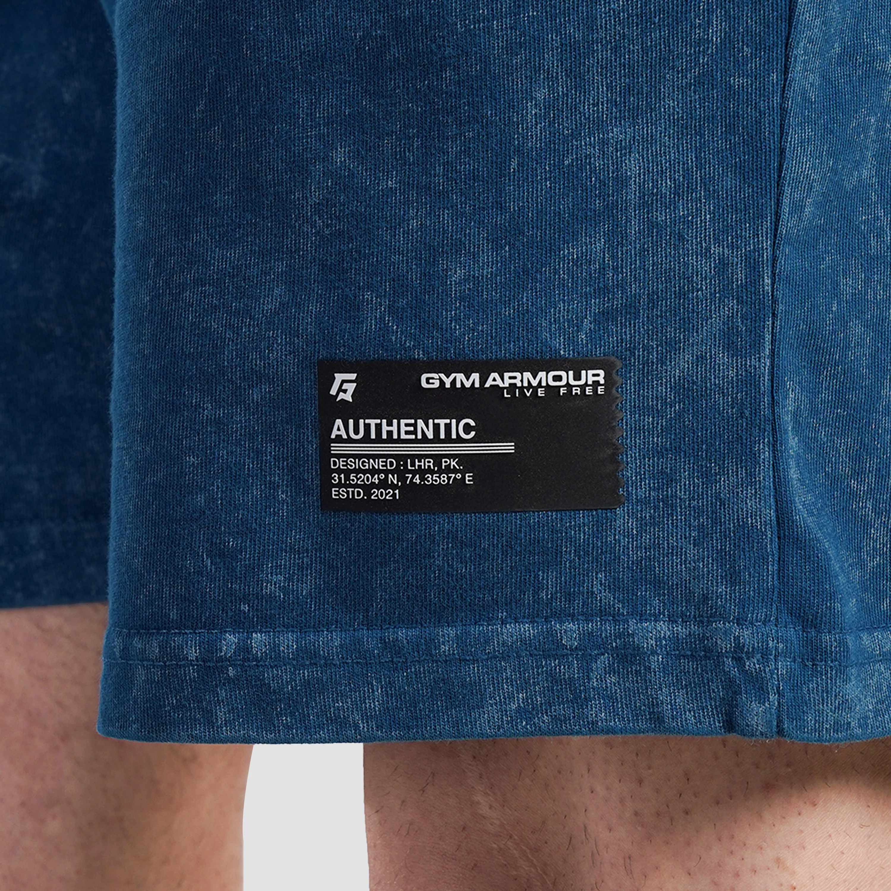 Core Stone Wash Shorts (Mid Blue) - Image 5