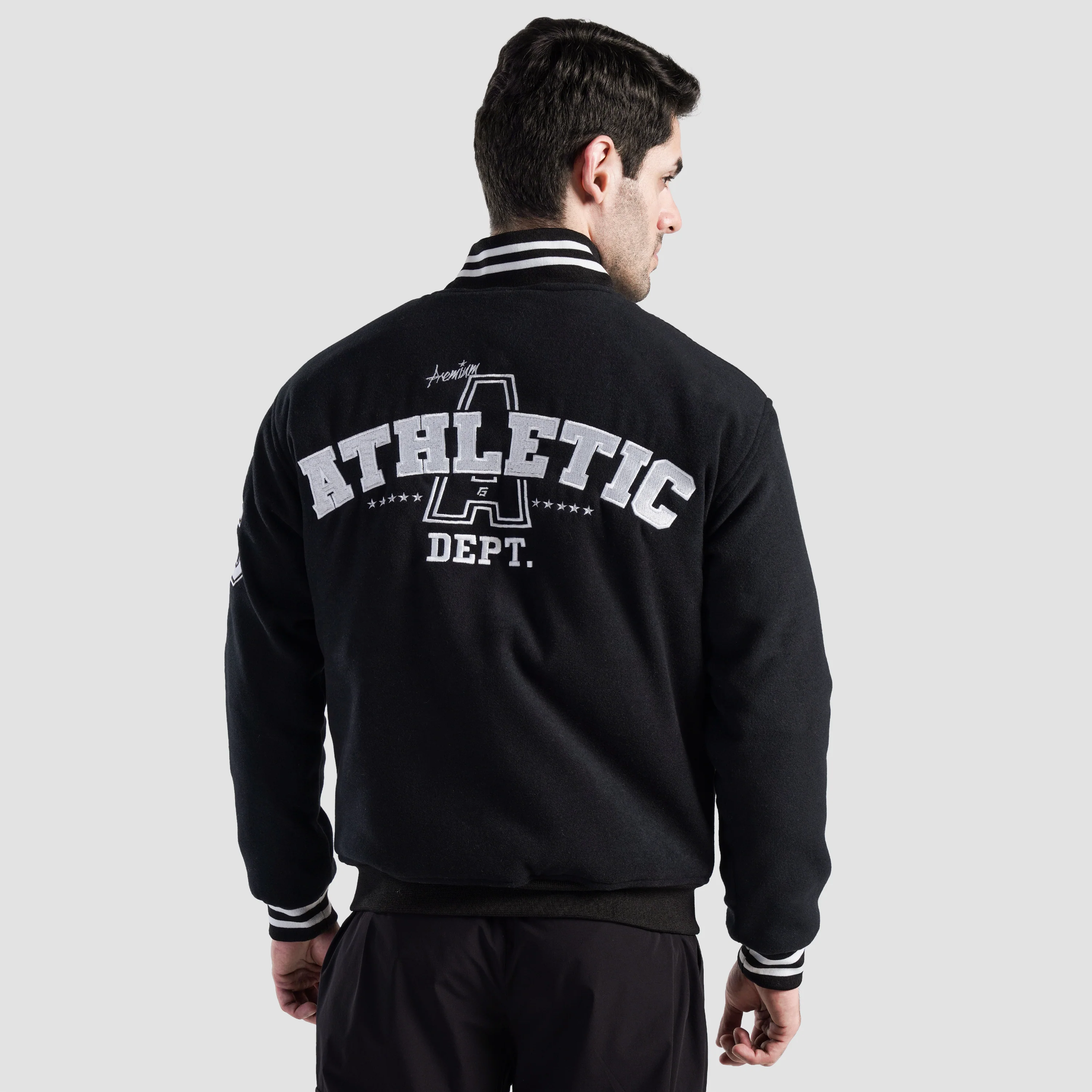 Crest Varsity Jacket (Black) - Image 2