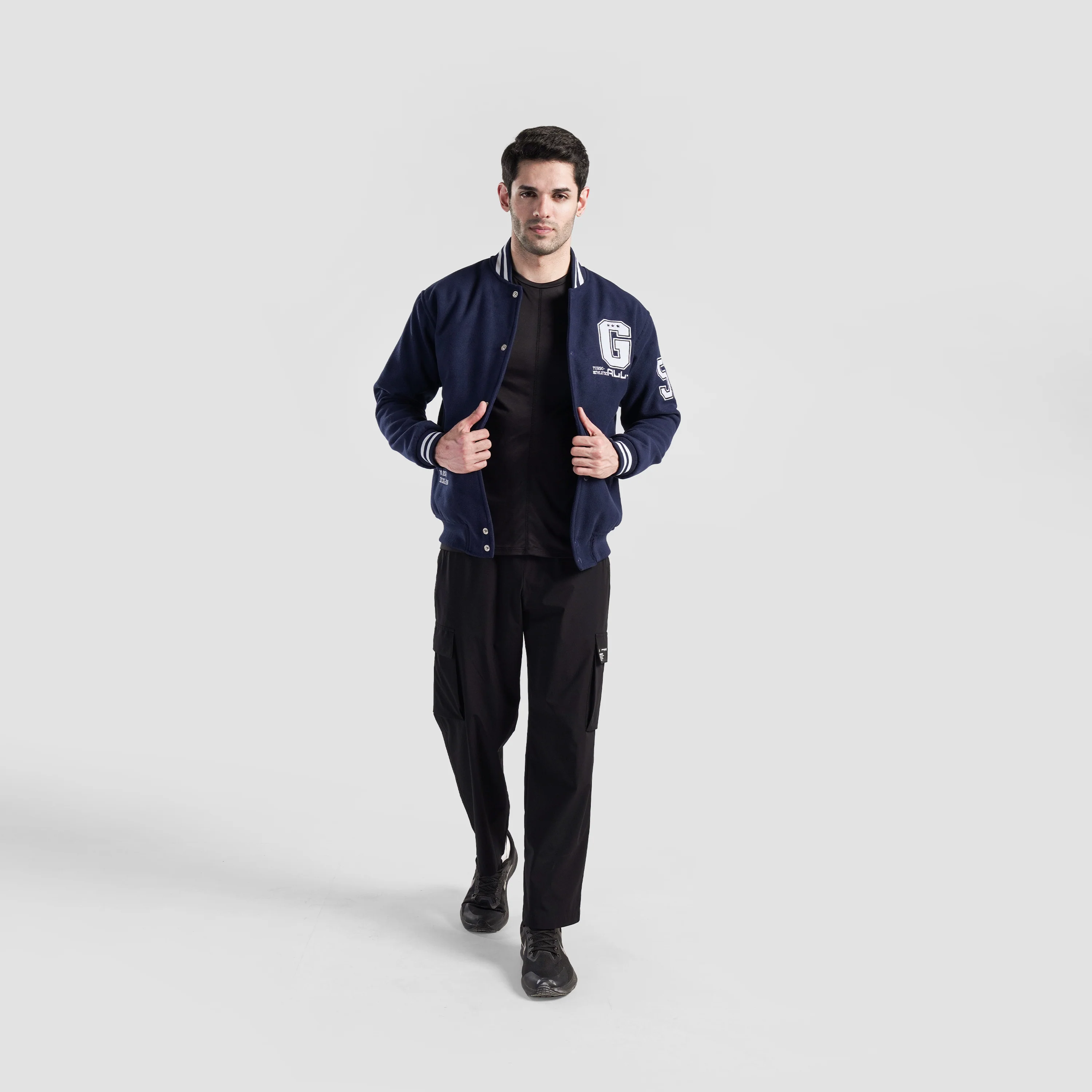 Crest Varsity Jacket (Navy) - Image 4