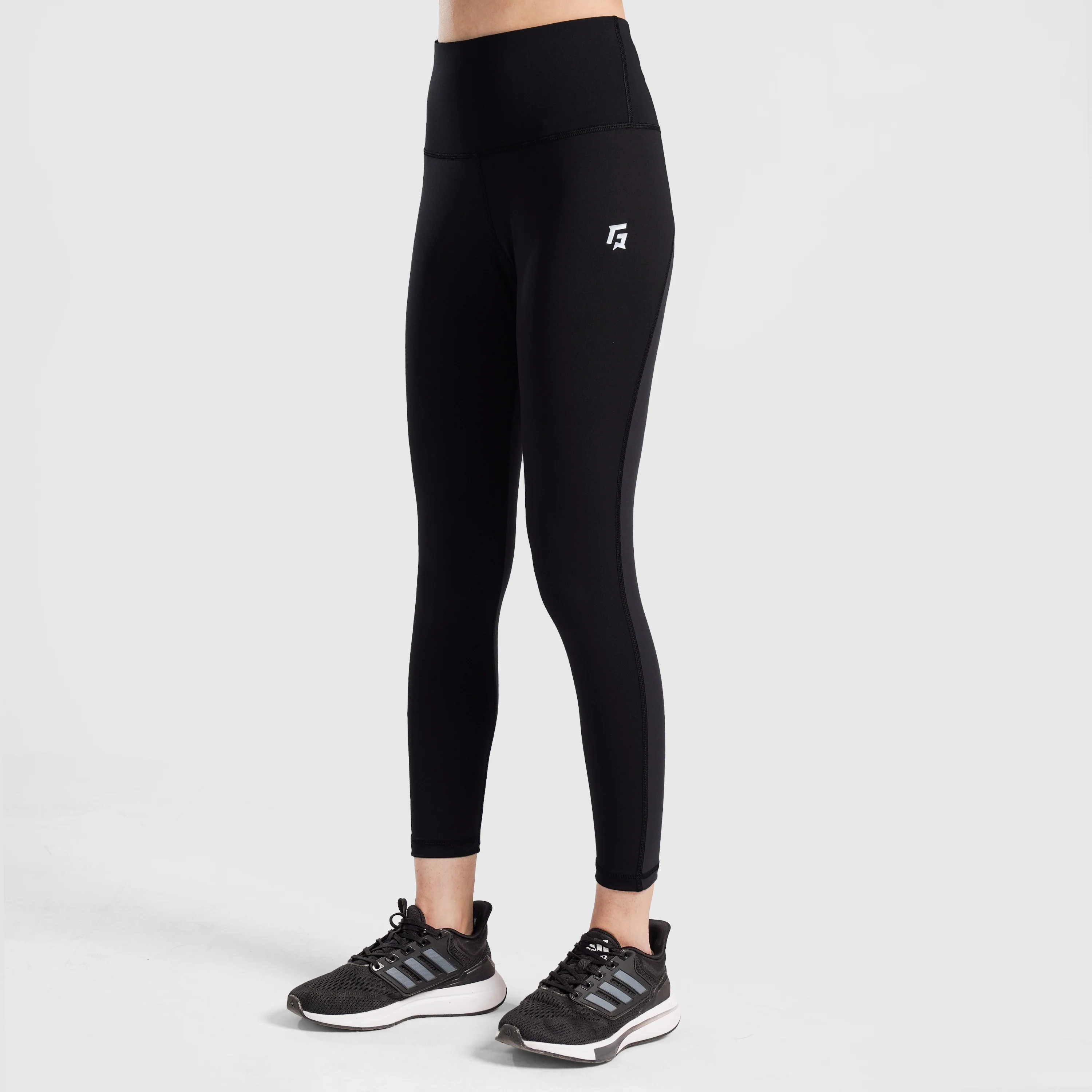 Cross Over Leggings (Black-Grey) - Image 3