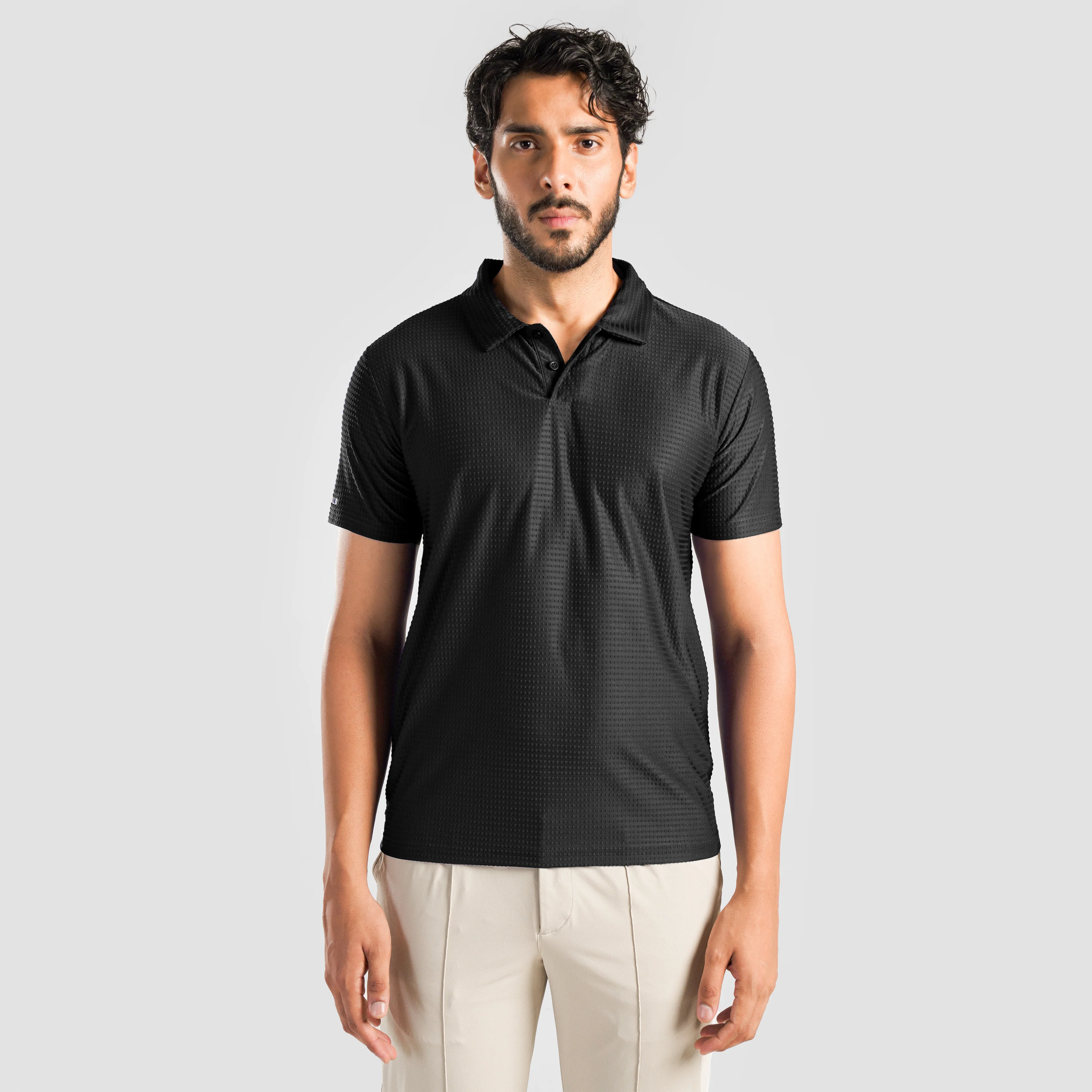 DOT Texture Polo (Black)