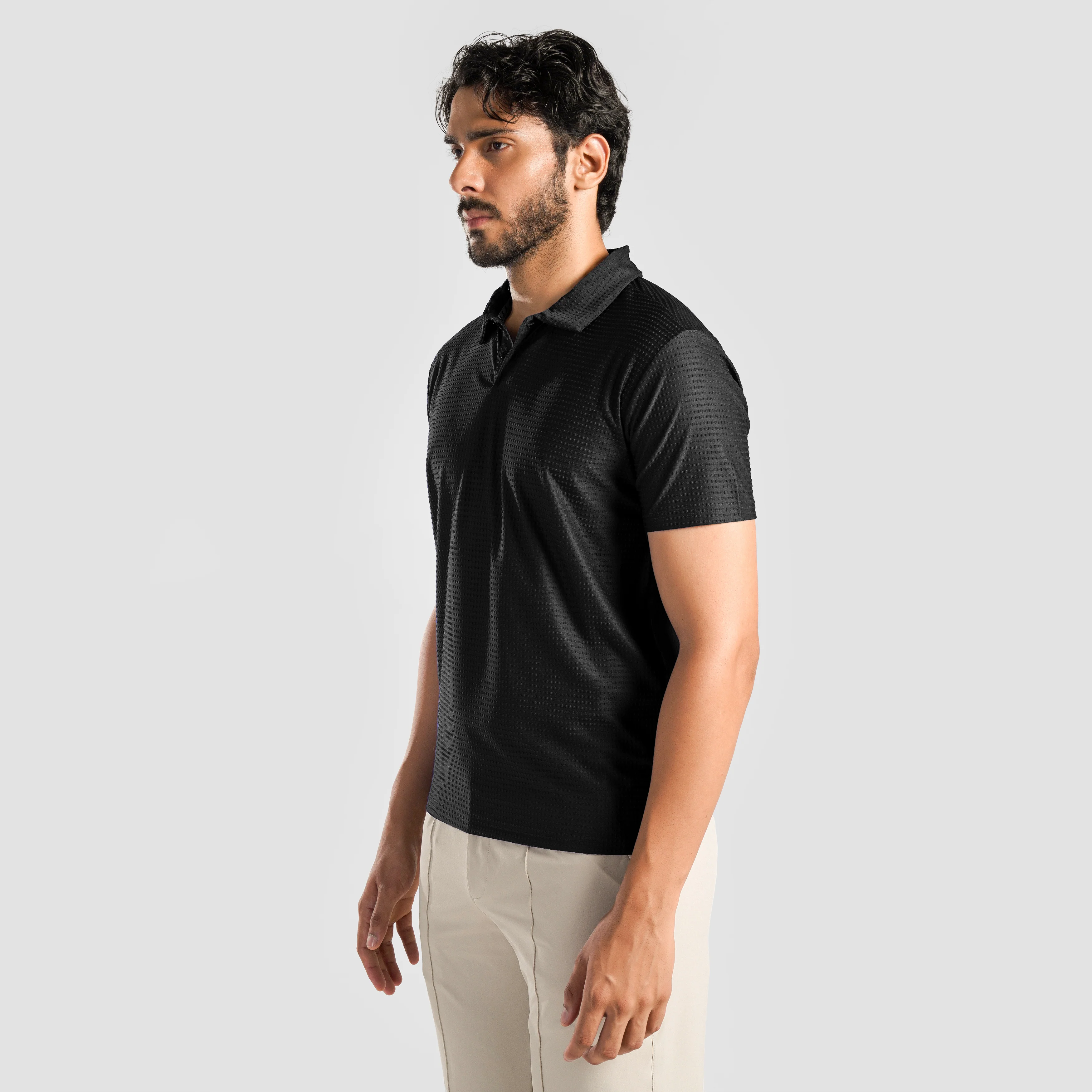 DOT Texture Polo (Black) - Image 3