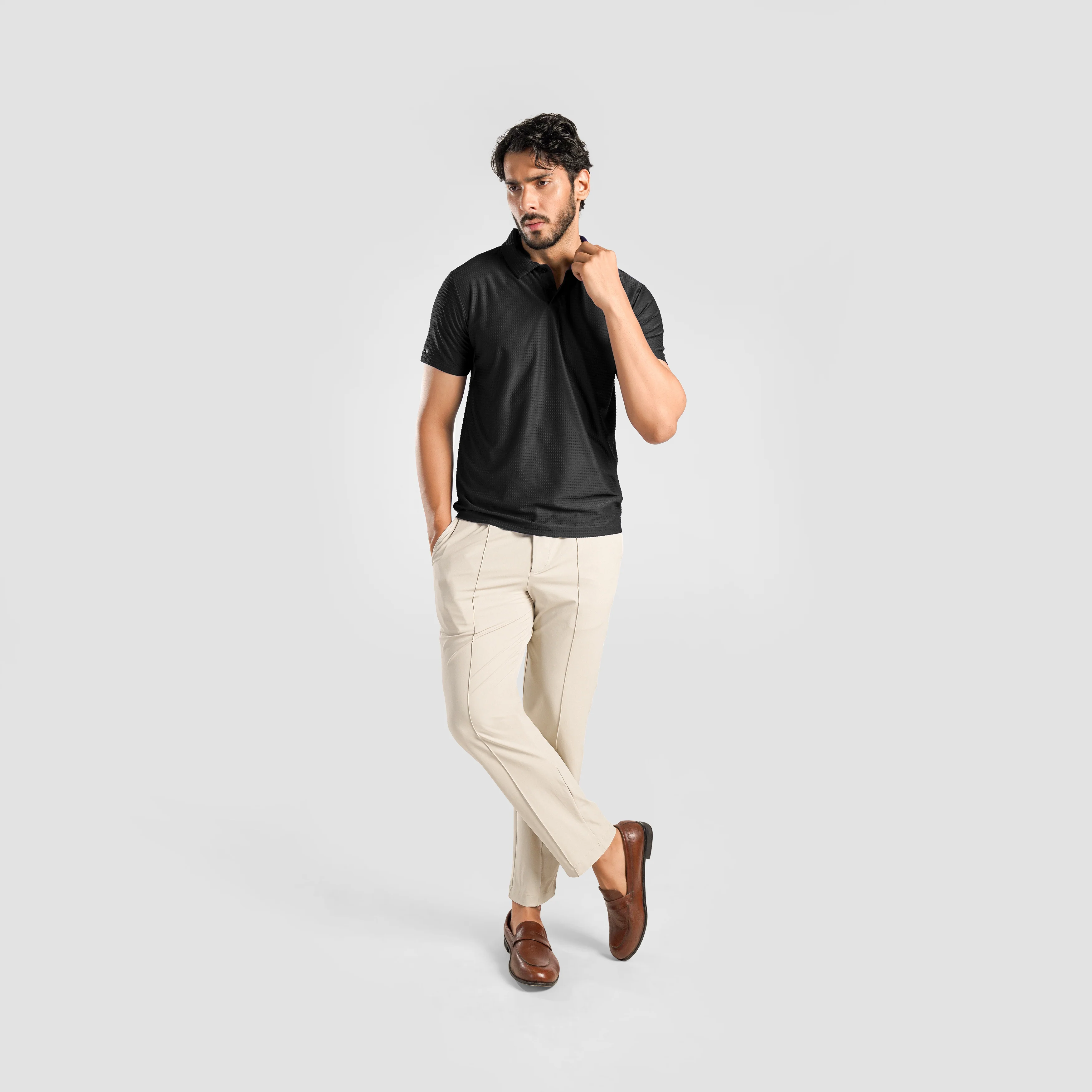 DOT Texture Polo (Black) - Image 4