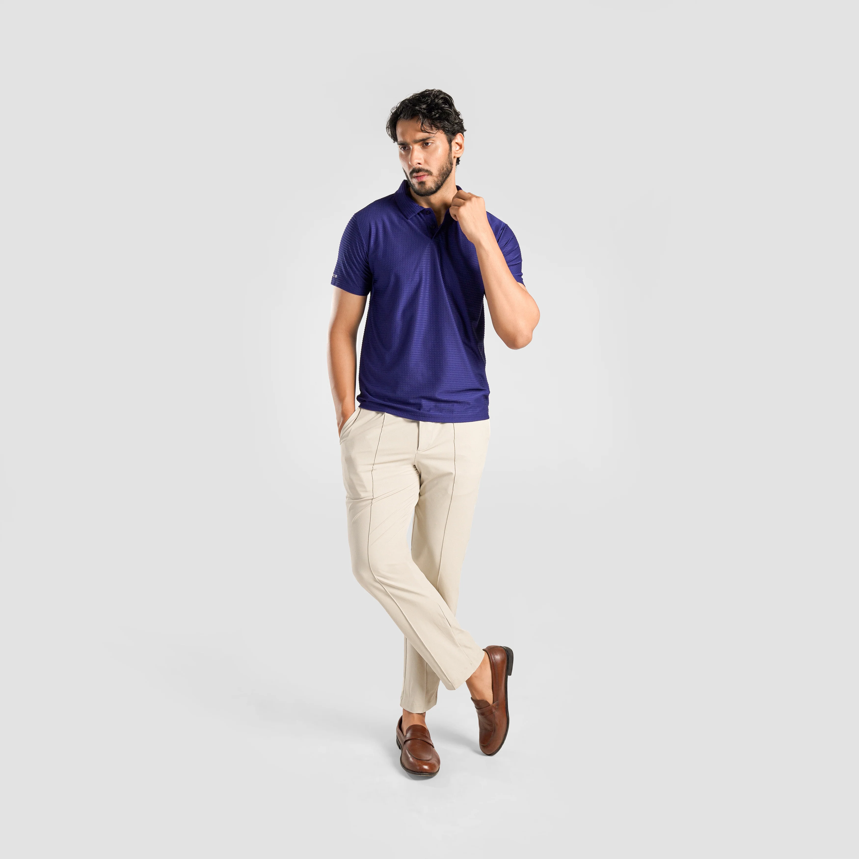 DOT Texture Polo (Royal Blue) - Image 4