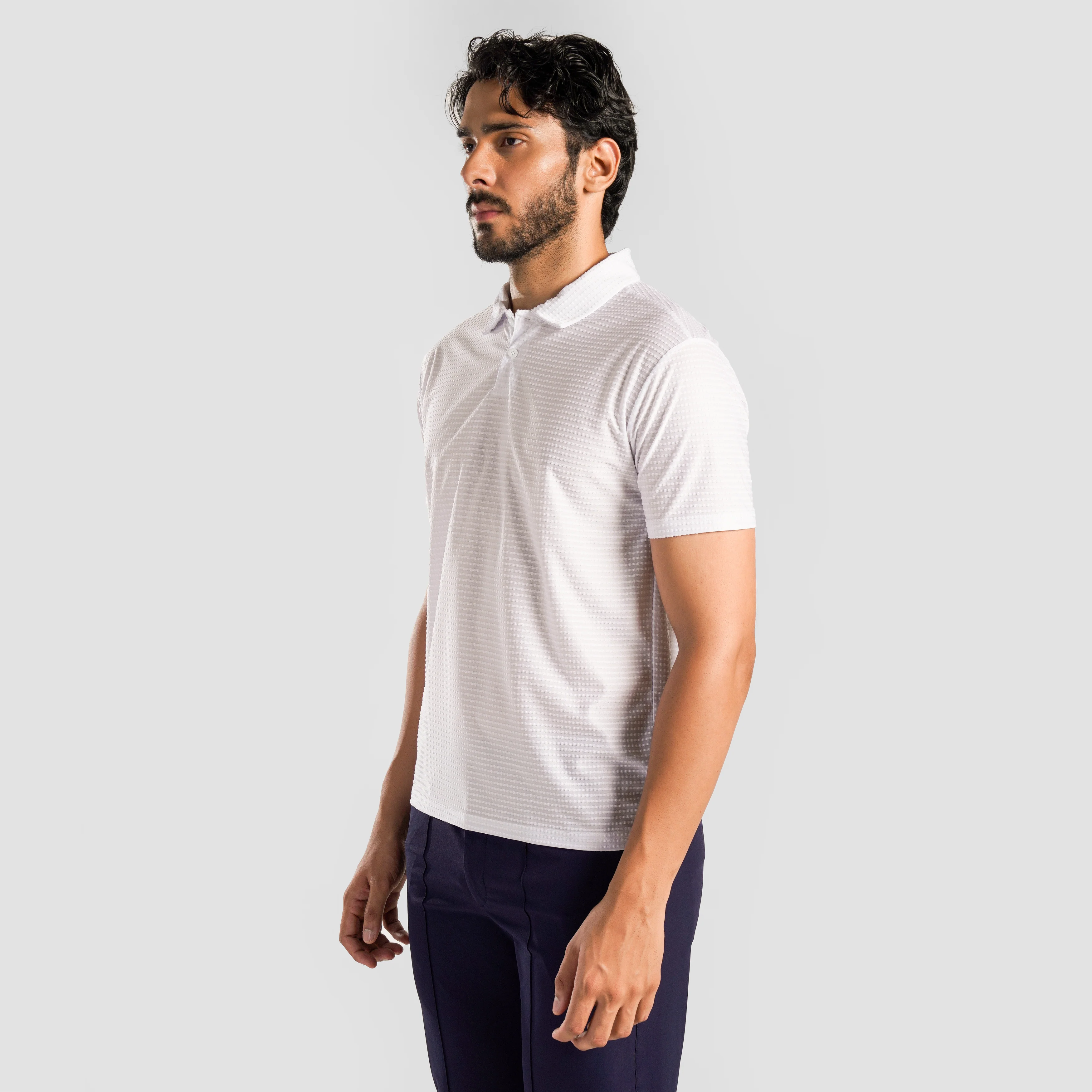 DOT Texture Polo (White) - Image 3