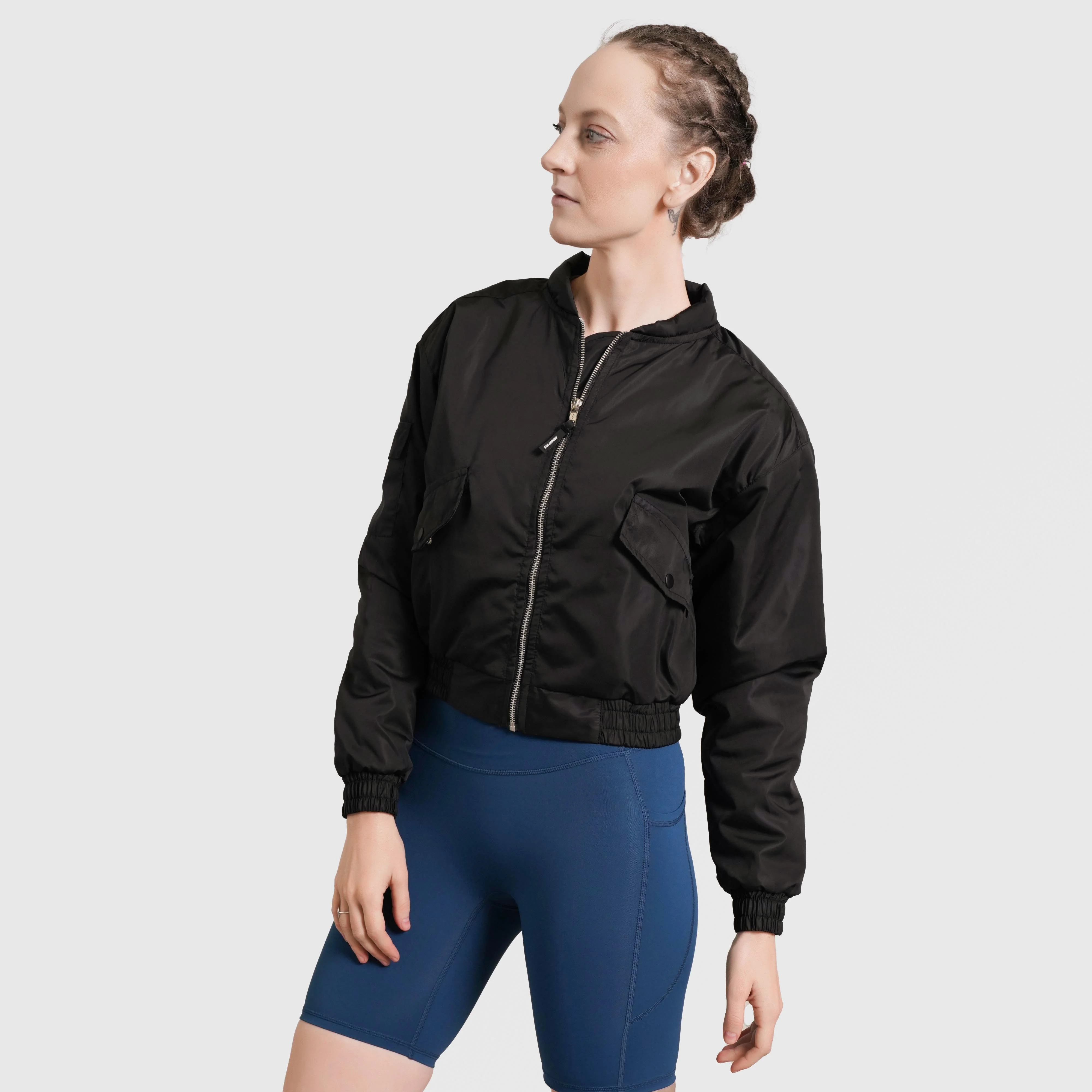 Essential Bomber Jacket (Black) - Image 3