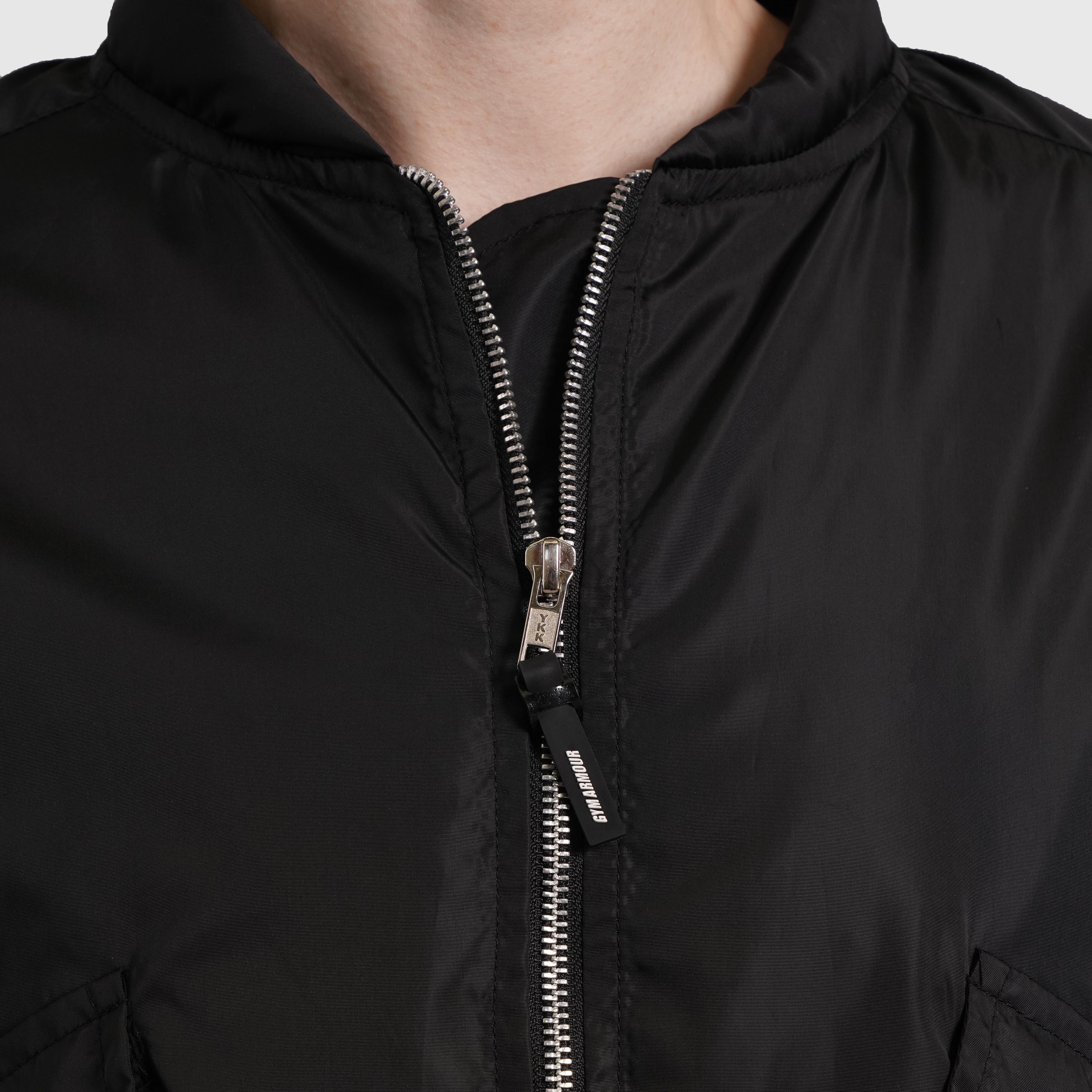 Essential Bomber Jacket (Black) - Image 6