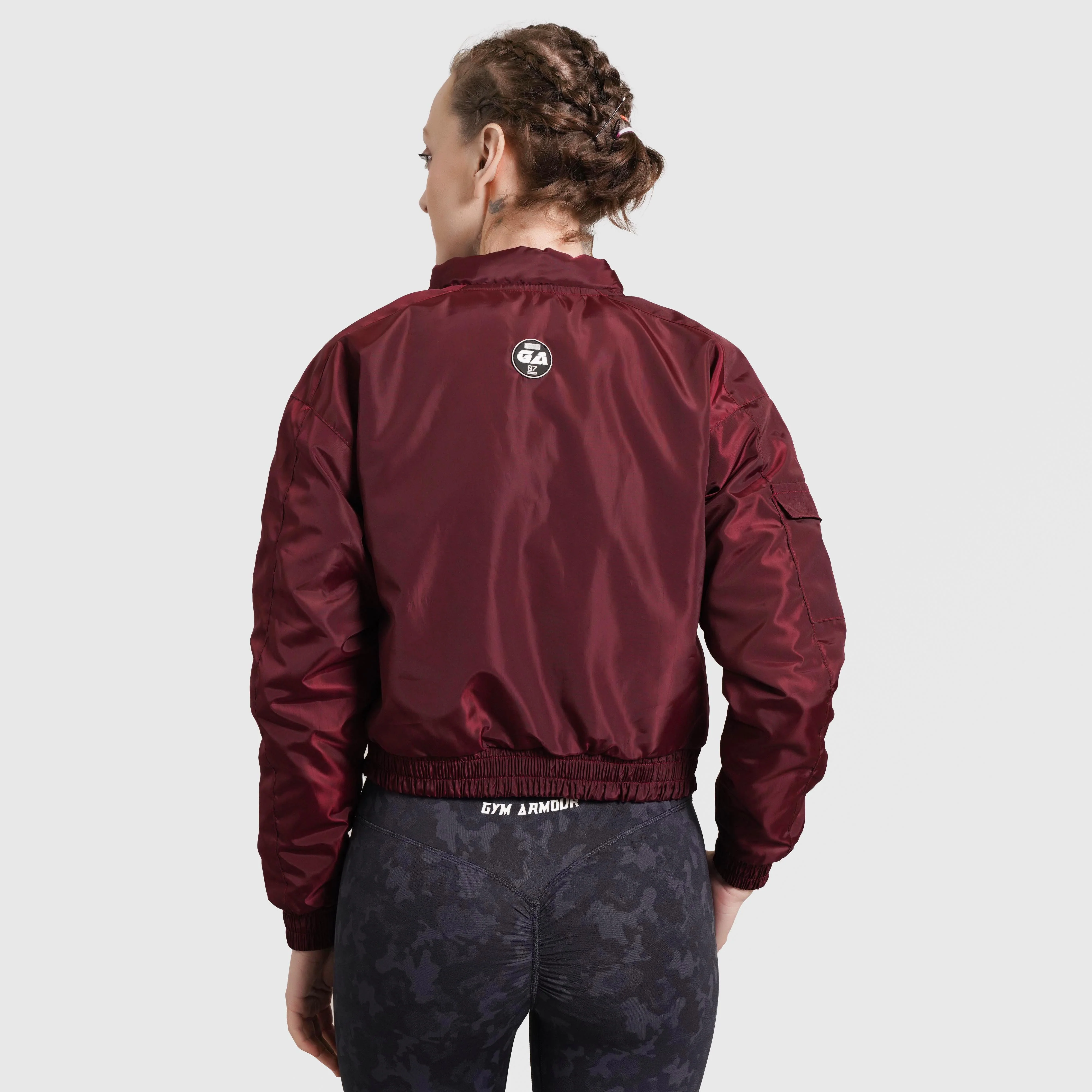 Essential Bomber Jacket (Maroon) - Image 2