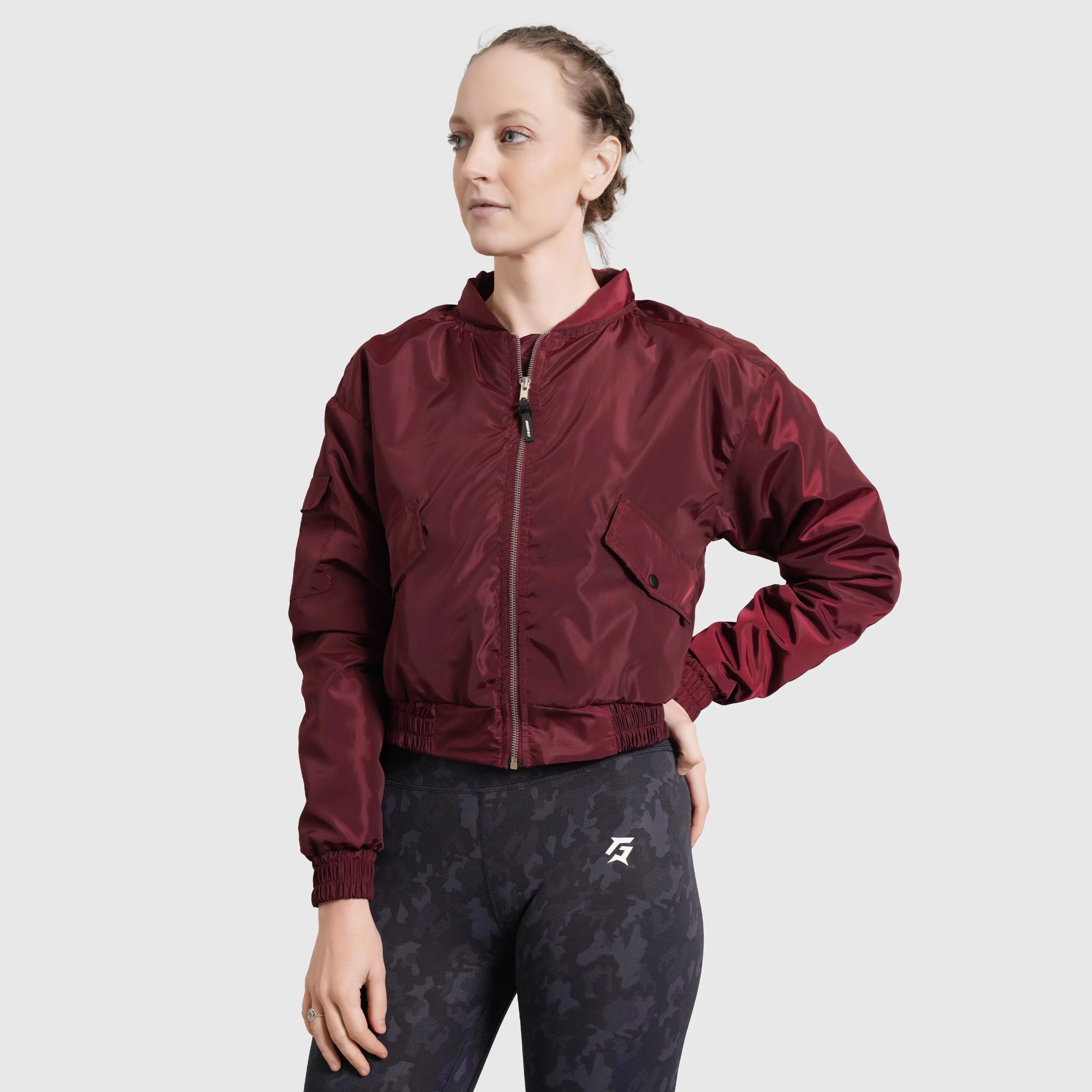 Essential Bomber Jacket (Maroon) - Image 3