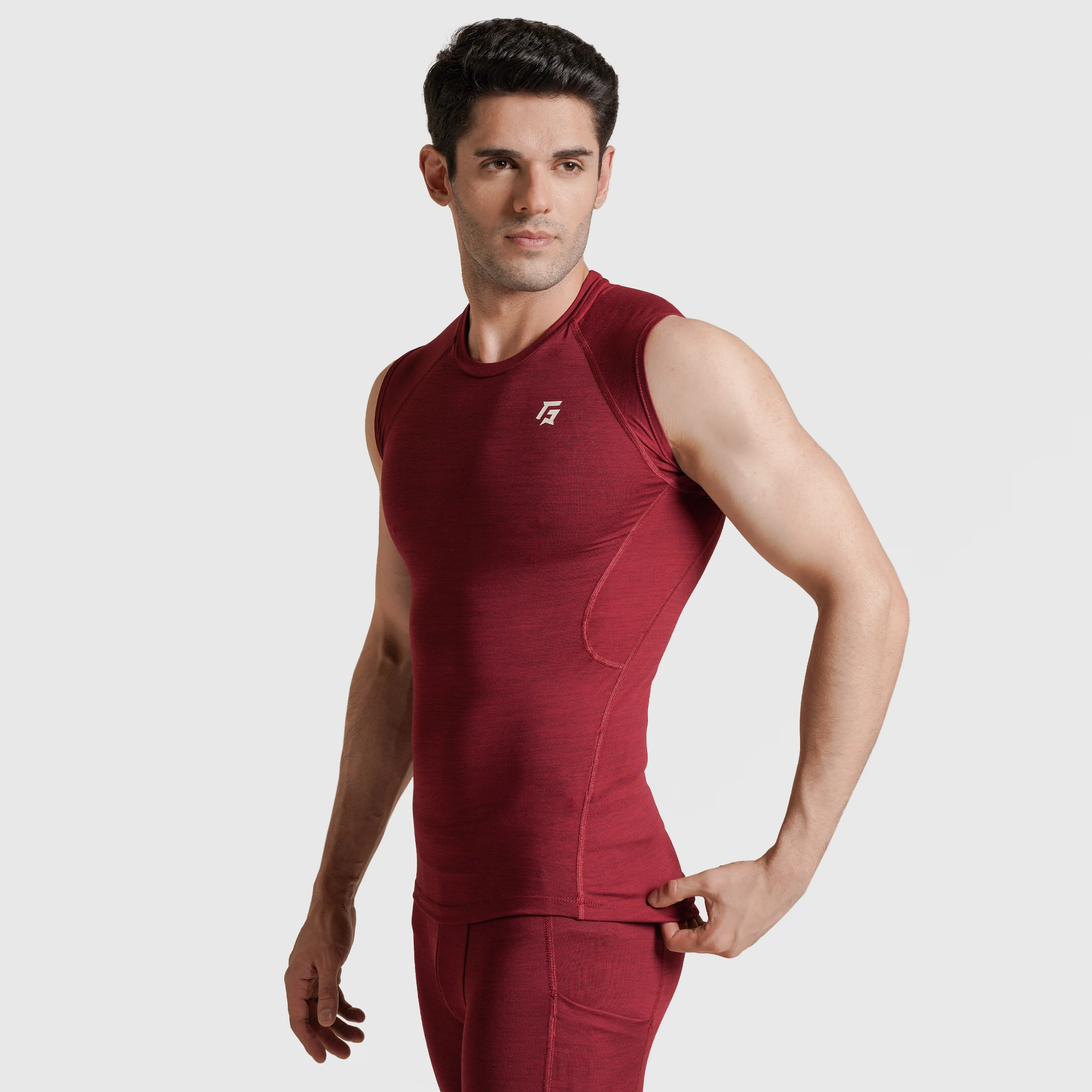 GA Compression Sleeveless (Maroon) - Image 3