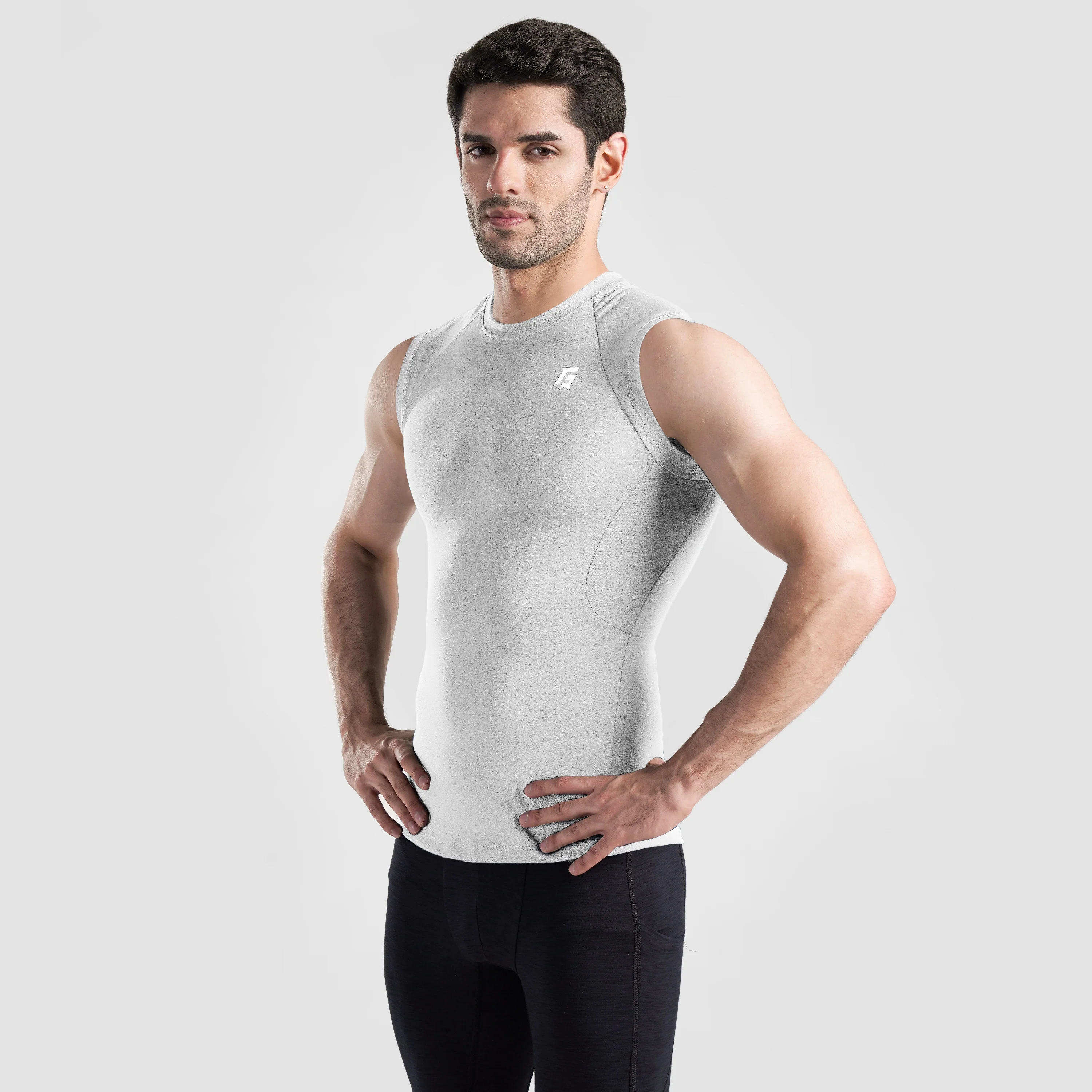 GA Compression Sleeveless 2.0 (Silver Grey) - Image 3
