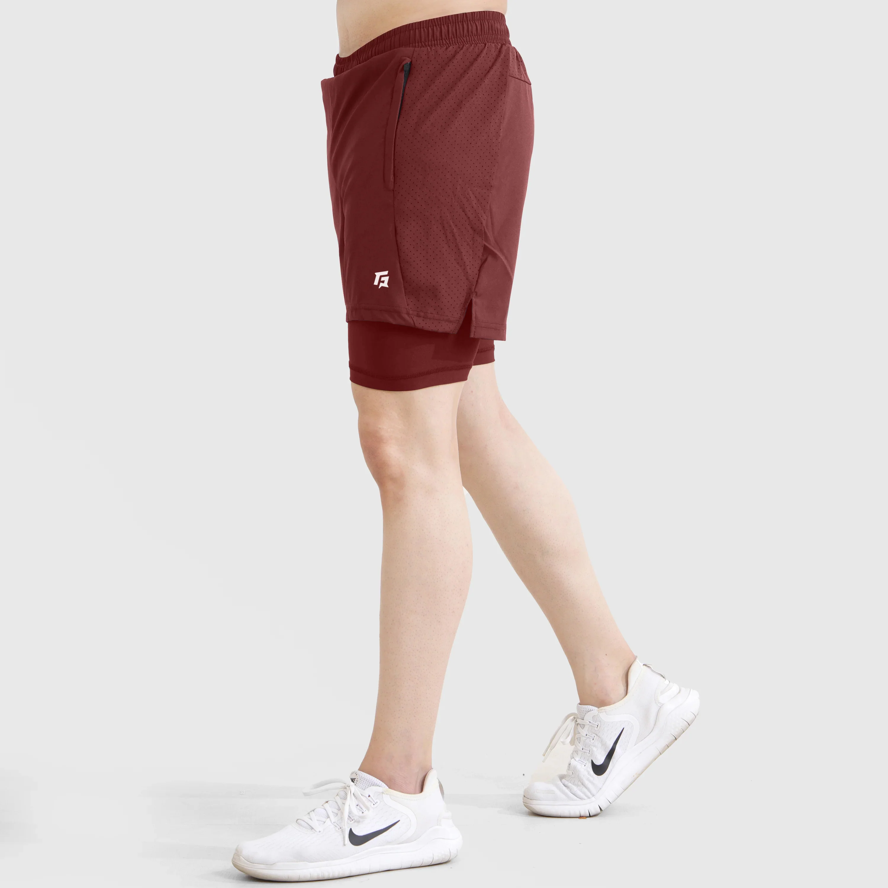 GA Laser Grip Shorts (Maroon) - Image 3
