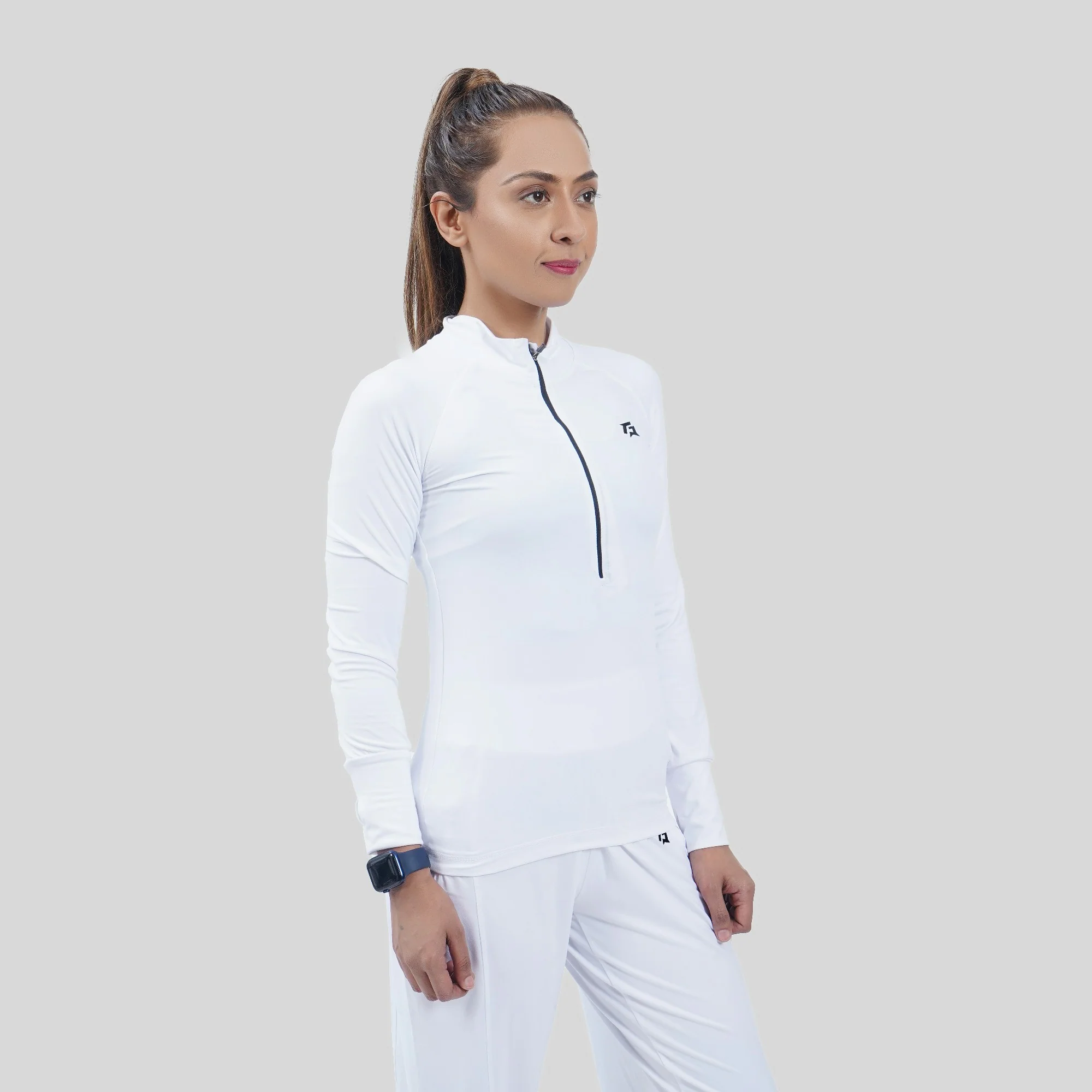 Infinity 1/2 Zip Jacket (White) - Image 4