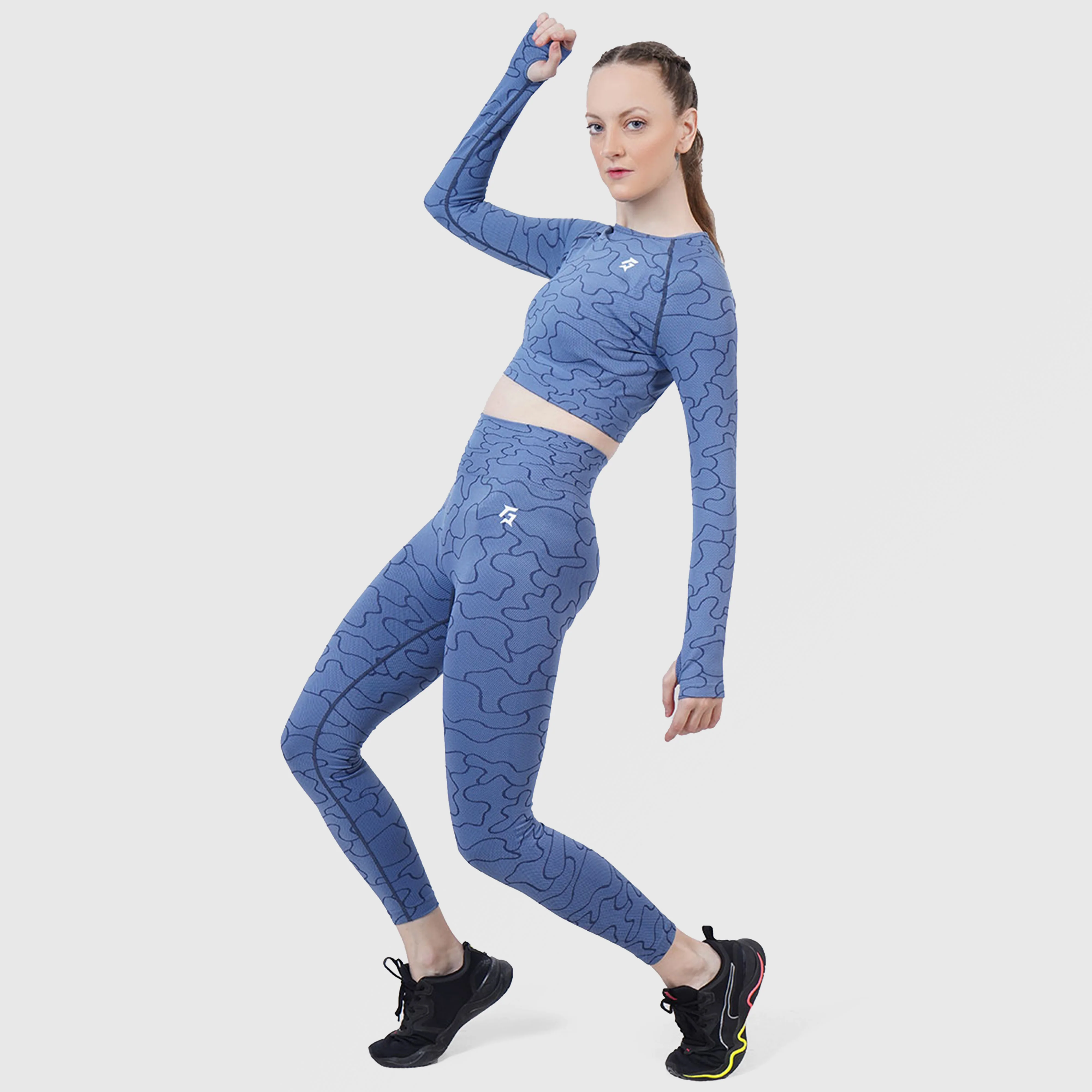 Lift Seamless Crop Top (Blue) - Image 3