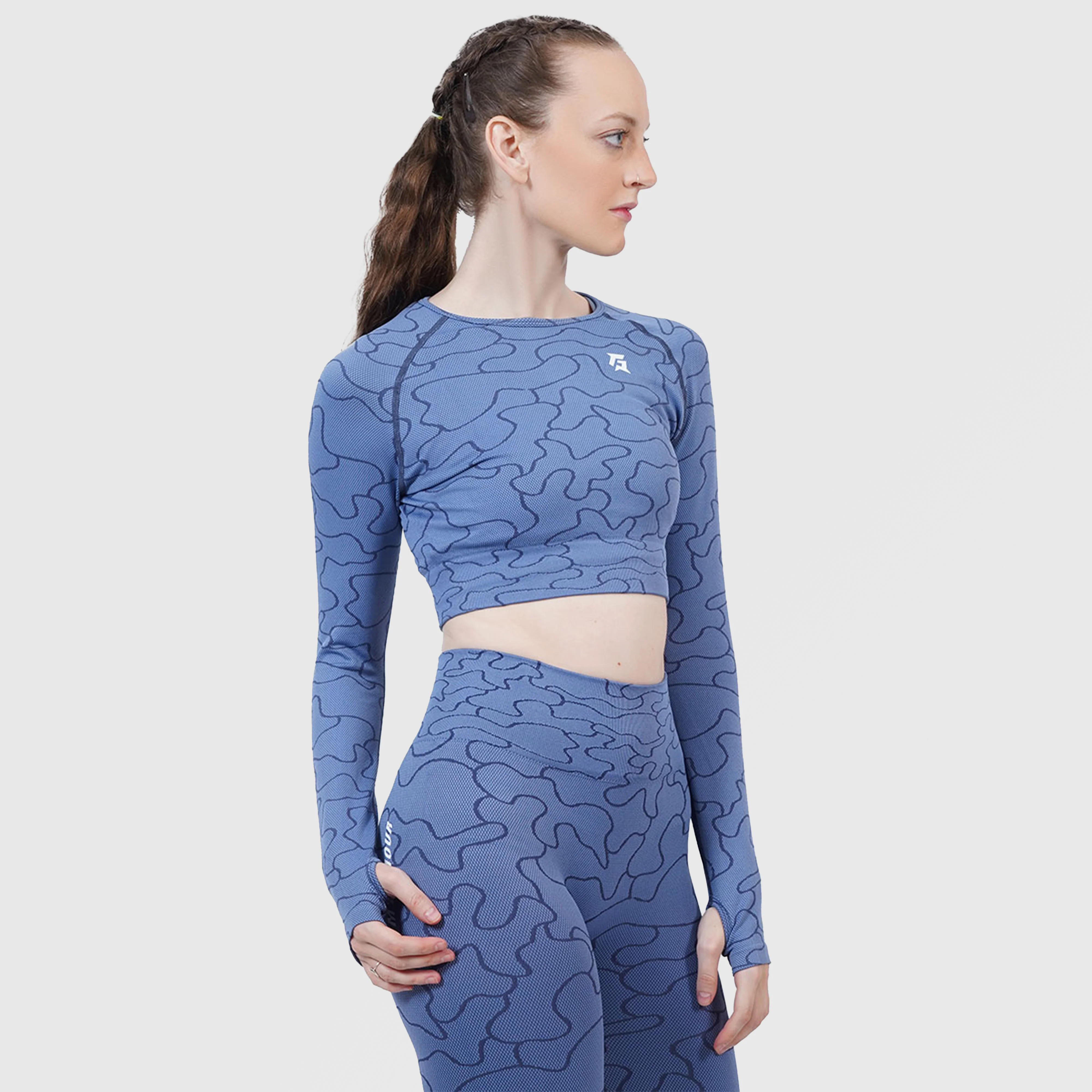 Lift Seamless Crop Top (Blue) - Image 4