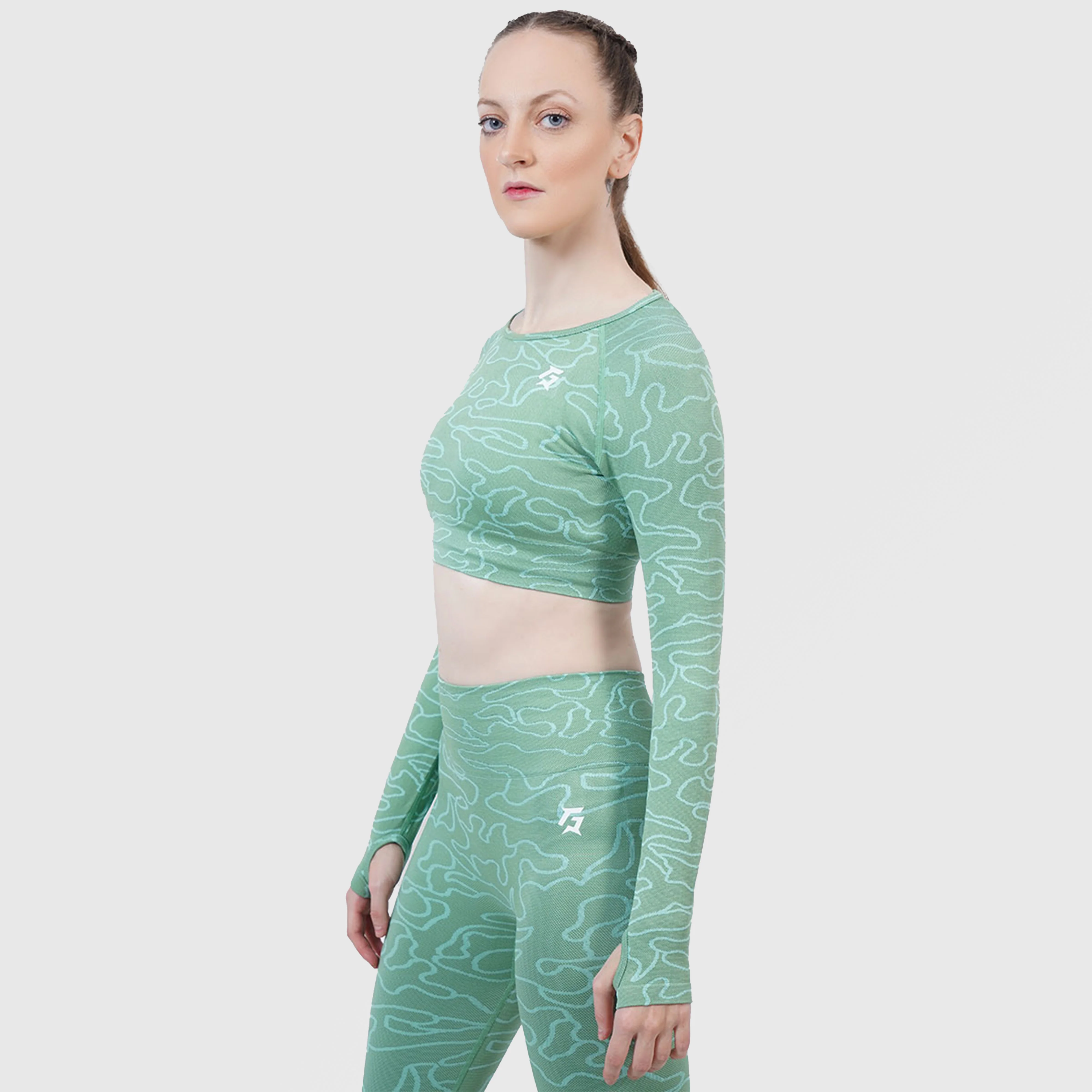 Lift Seamless Crop Top (Green) - Image 4