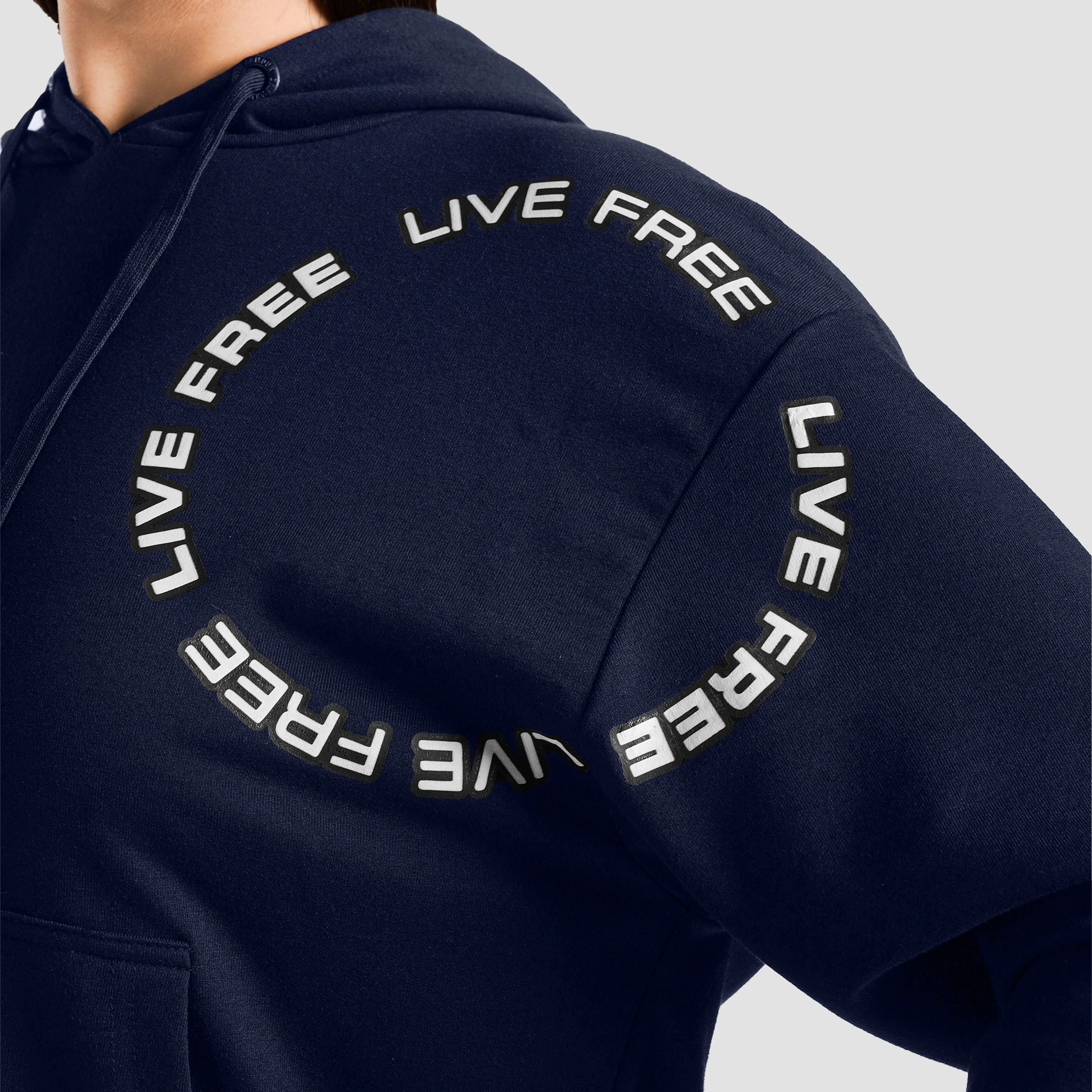 Live Free Regular Hoodie (Navy) - Image 5
