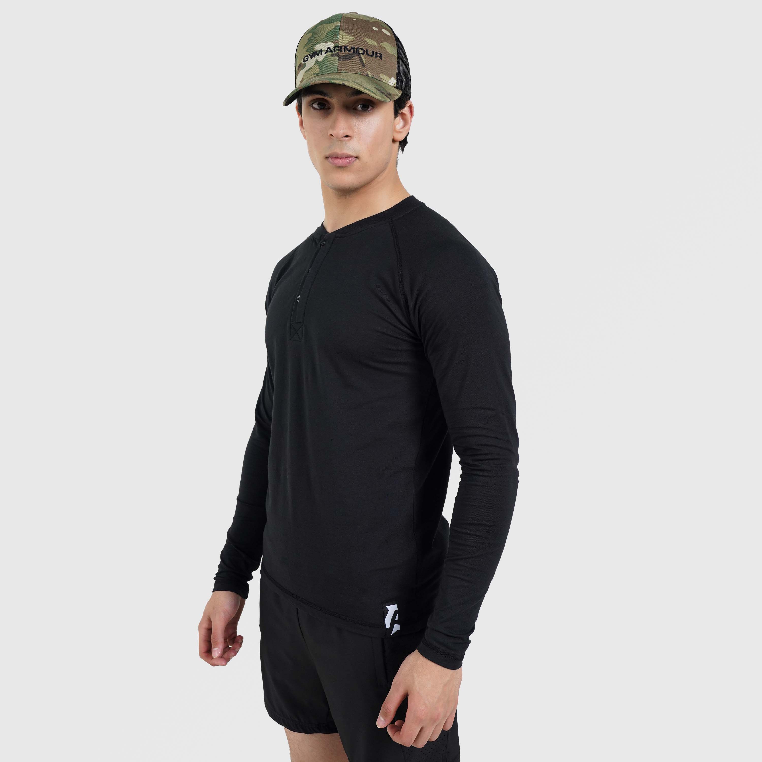 M024 Long Sleeves Tee (Black) - Image 3