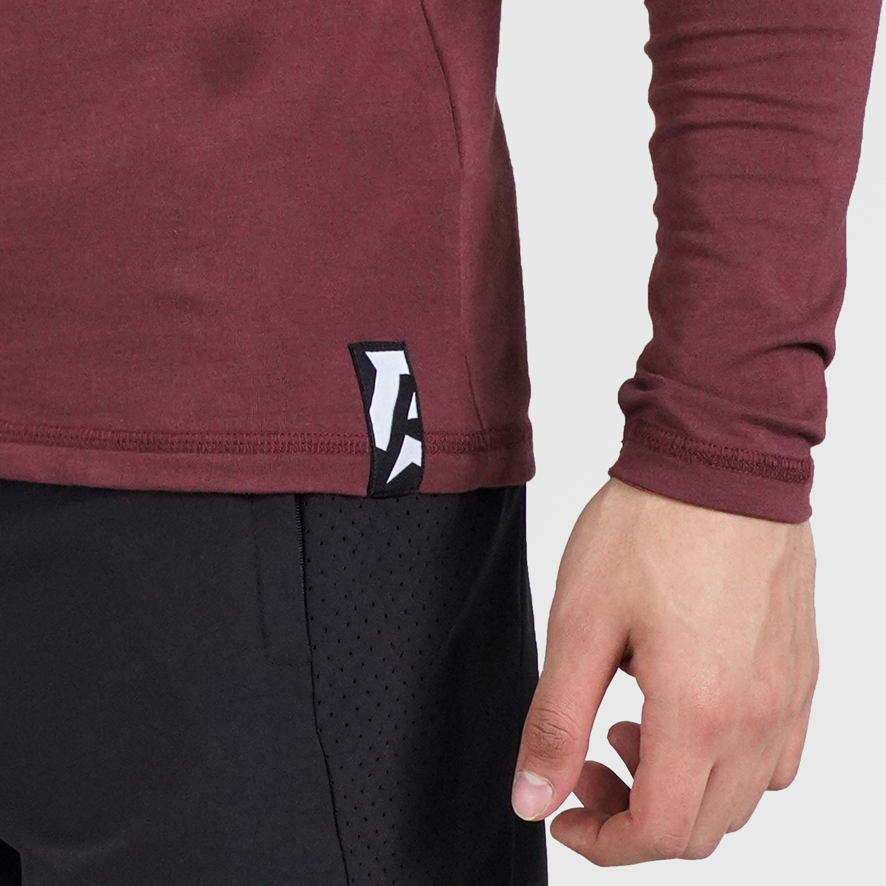 M024 Long Sleeves Tee (Maroon) - Image 5
