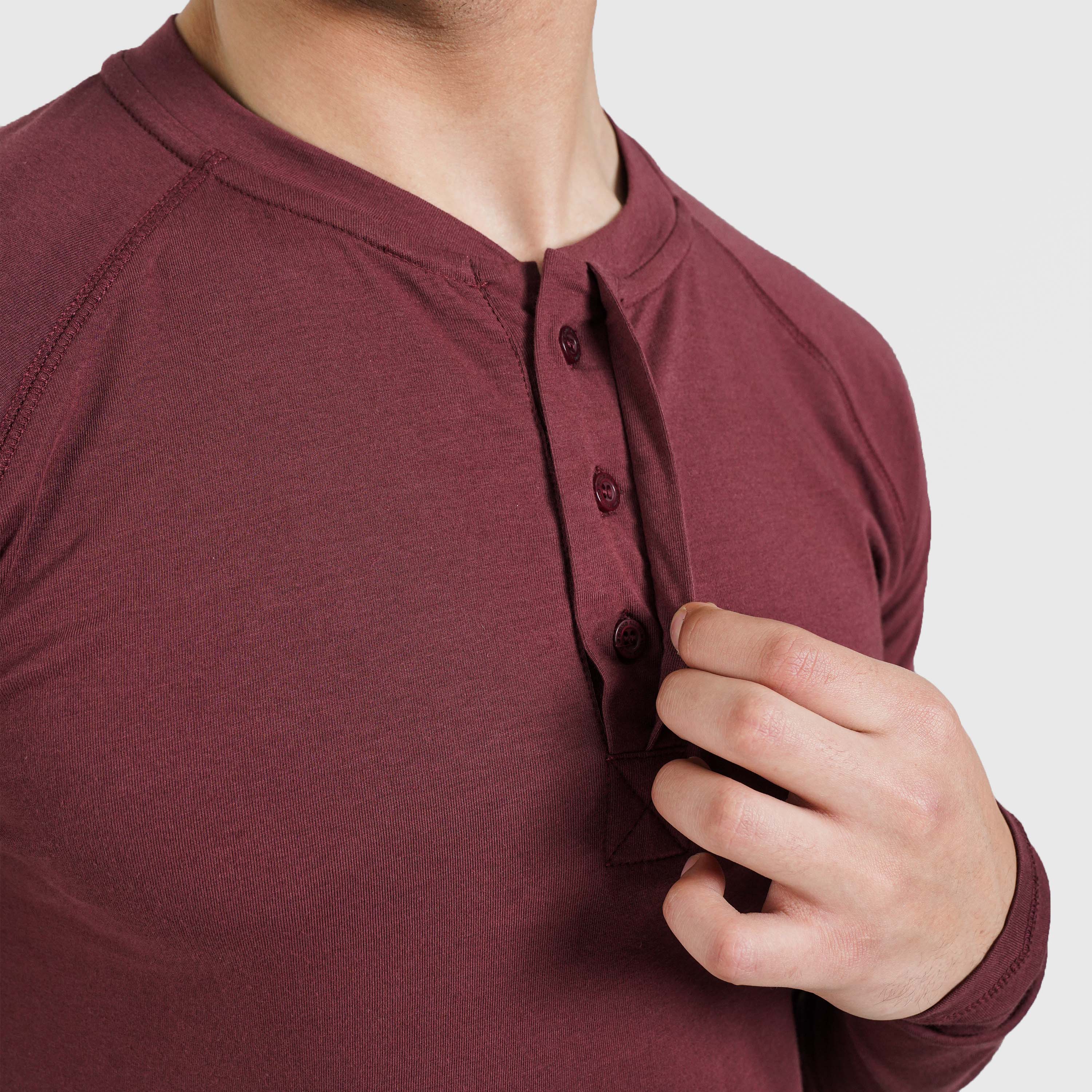 M024 Long Sleeves Tee (Maroon) - Image 6