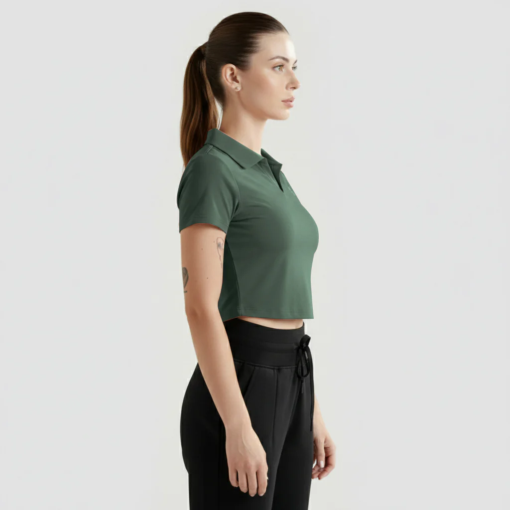 Motion Collar Tee (Dark Green) - Image 3