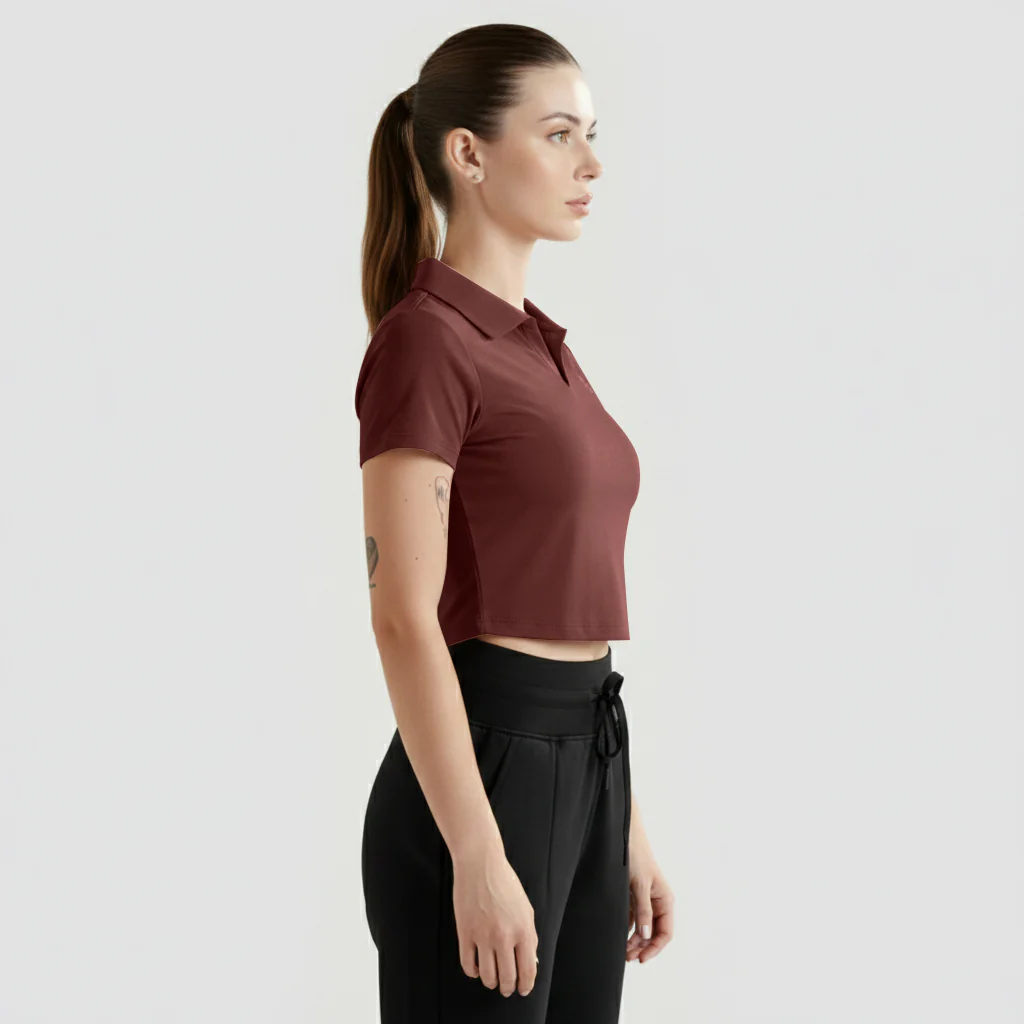 Motion Collar Tee (Maroon) - Image 3