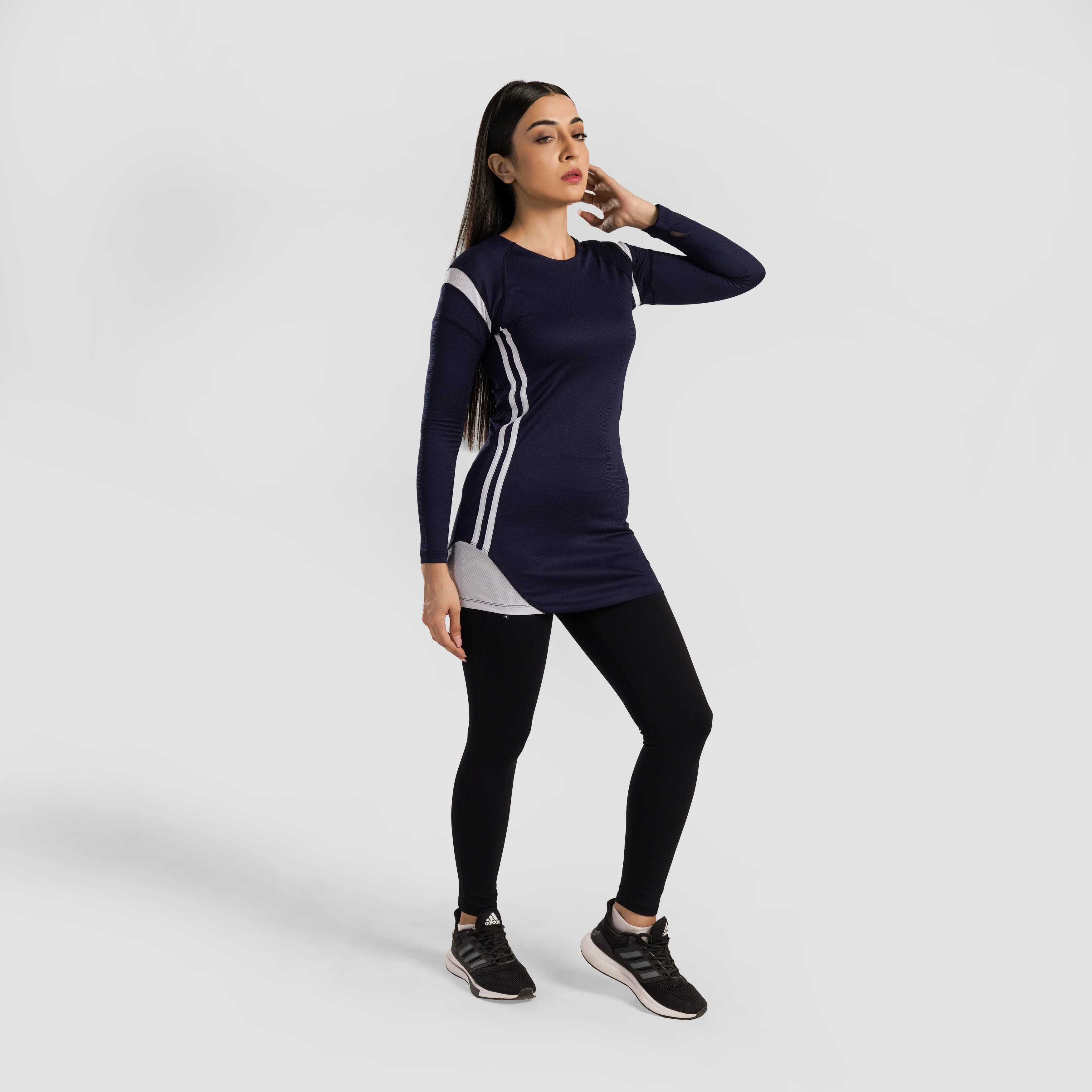 Prime Tennis Dress (Navy-White) - Image 4