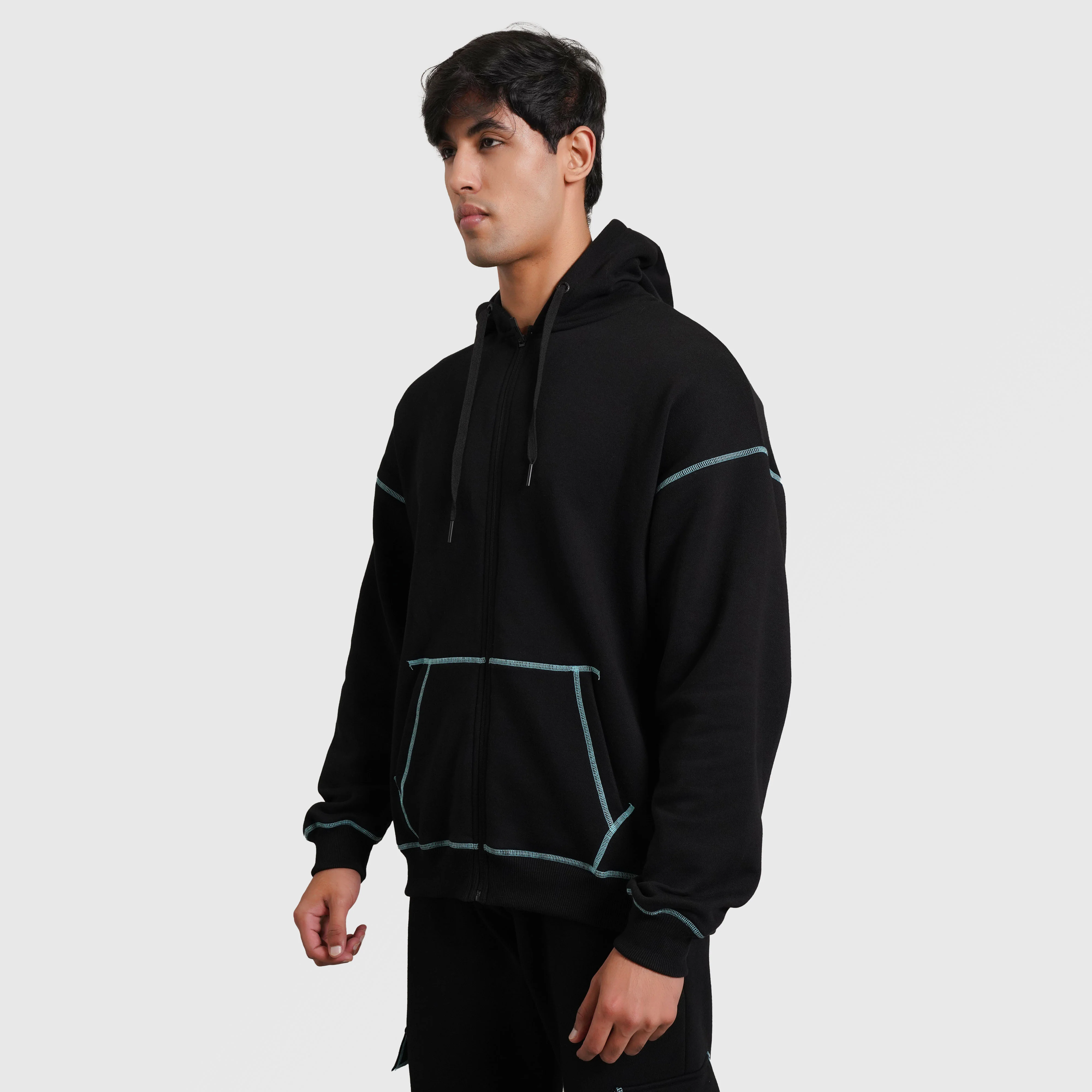 Rew Hoodie (Black-Blue) - Image 3