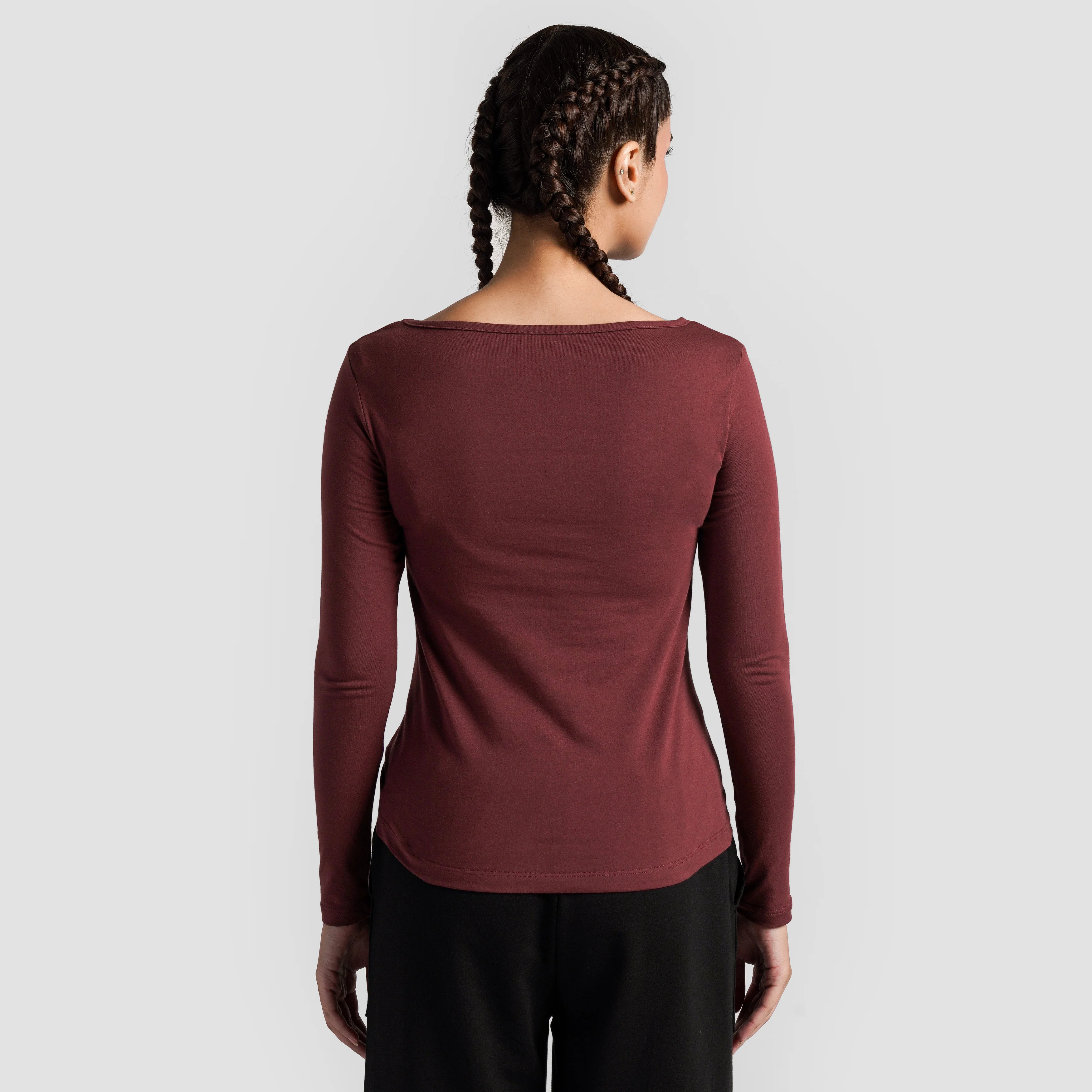 Side Gather Top (Maroon) - Image 2