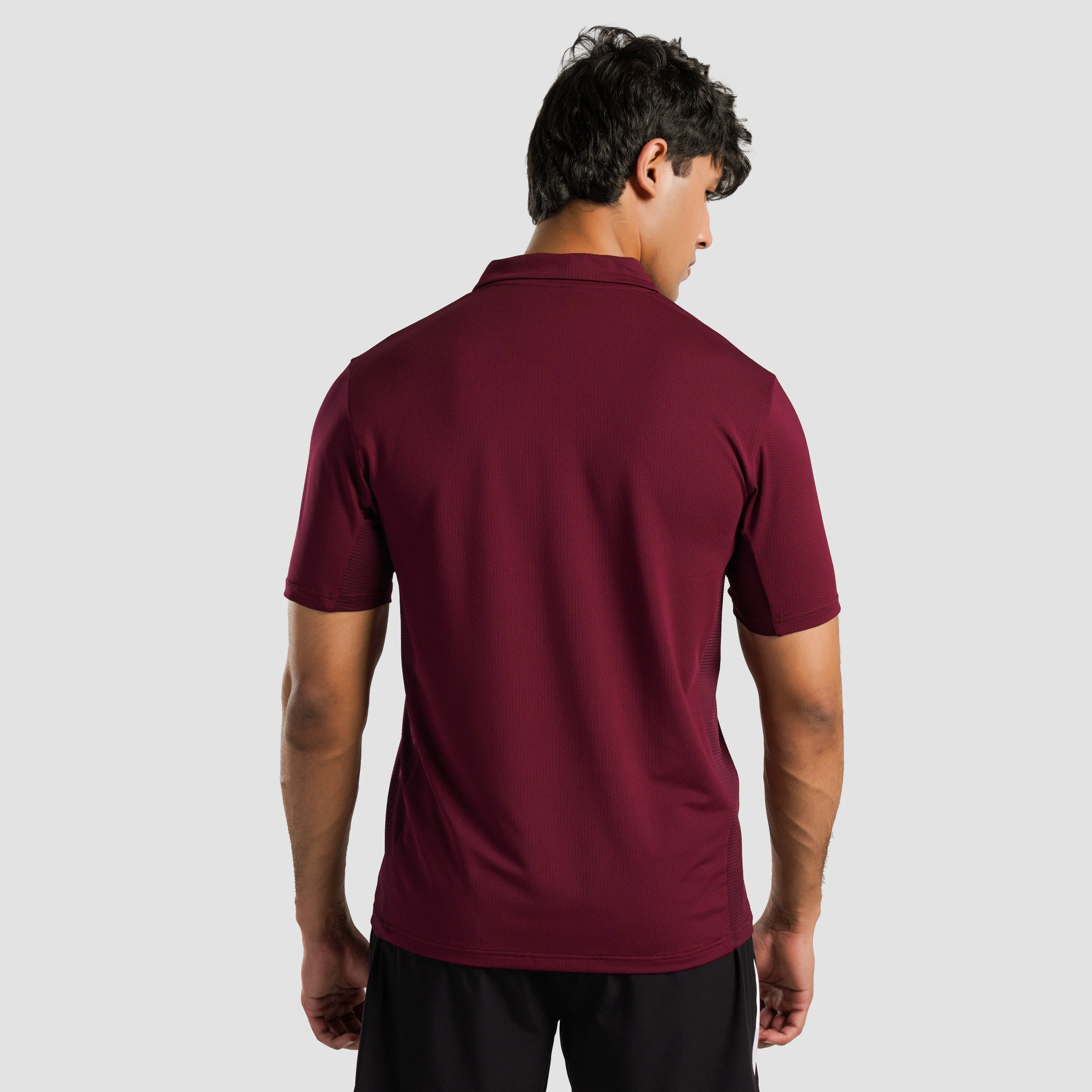 Stripe Tennis Polo (Maroon) - Image 2