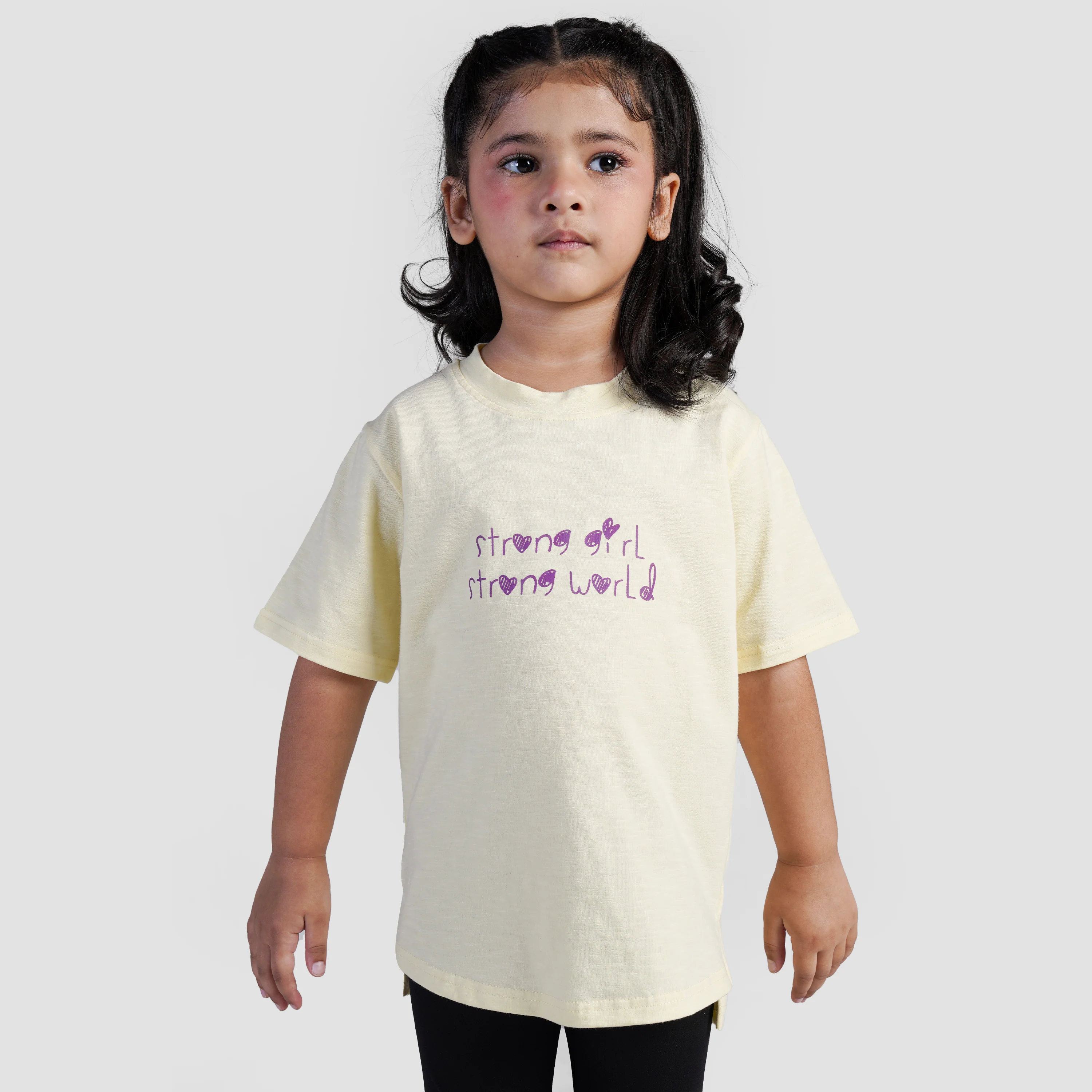 Strong Girl Regular Tee (Light Yellow) - Image 3