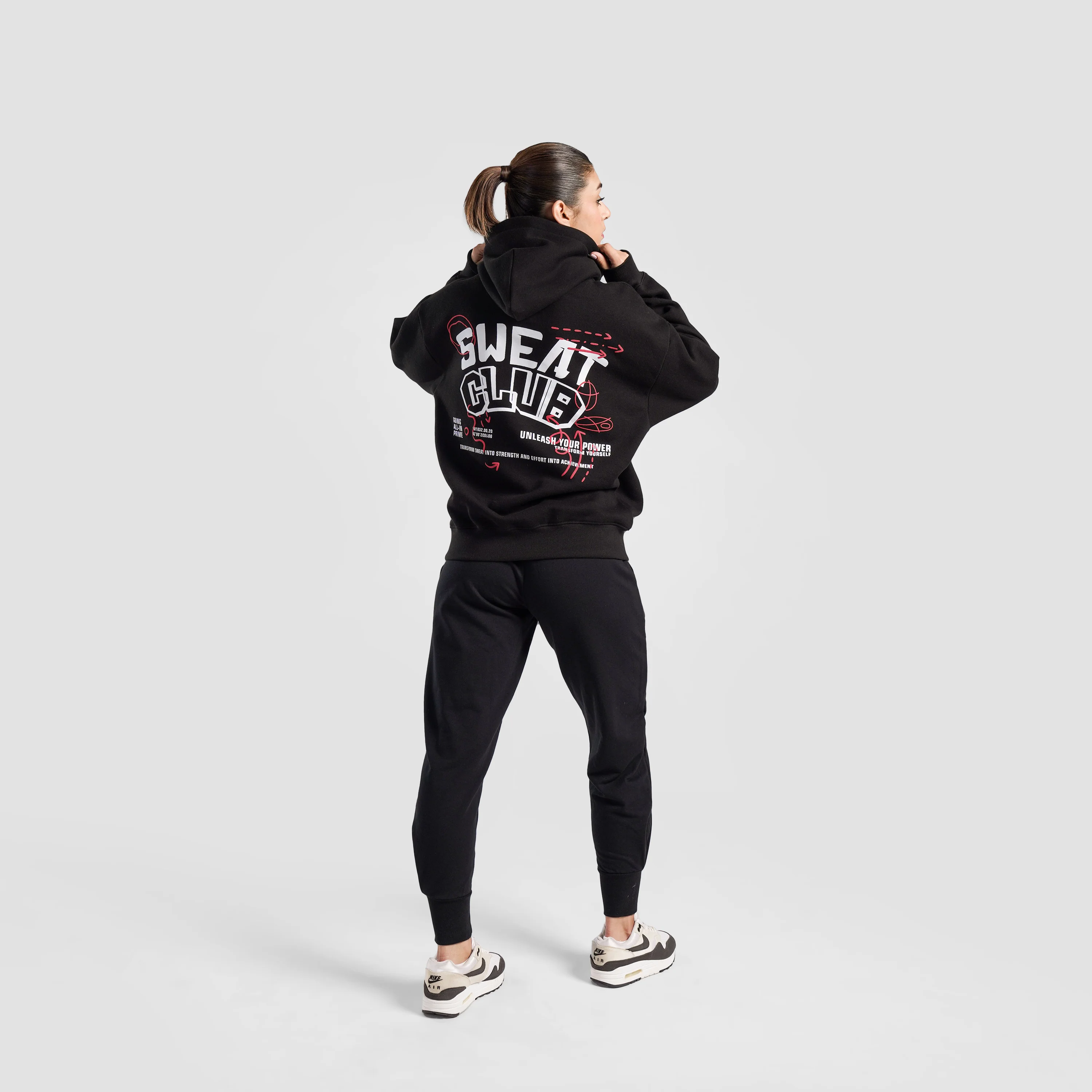 Sweat Club Oversized Hoodie (Black) - Image 4