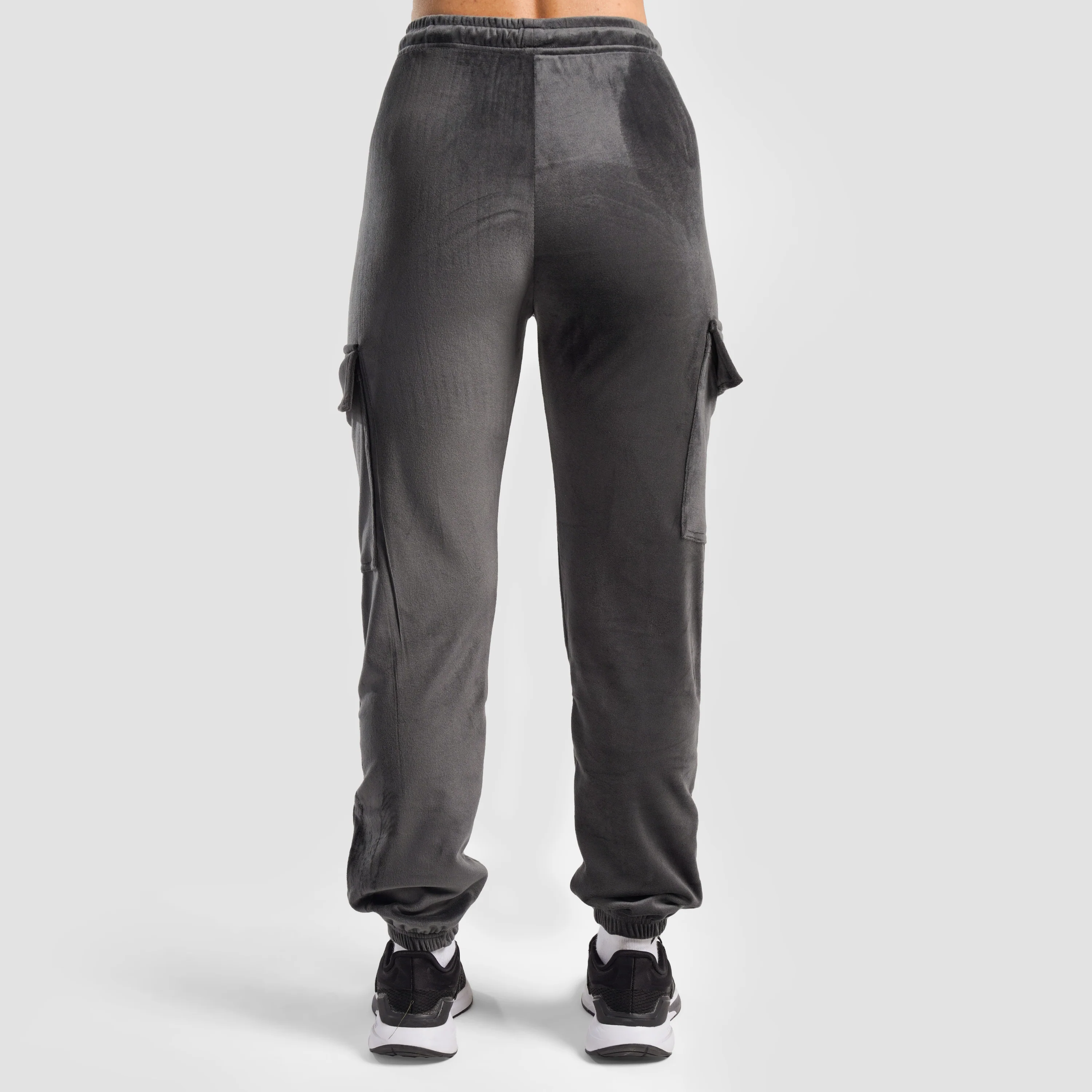 Velour Cargo Joggers (Grey) - Image 2