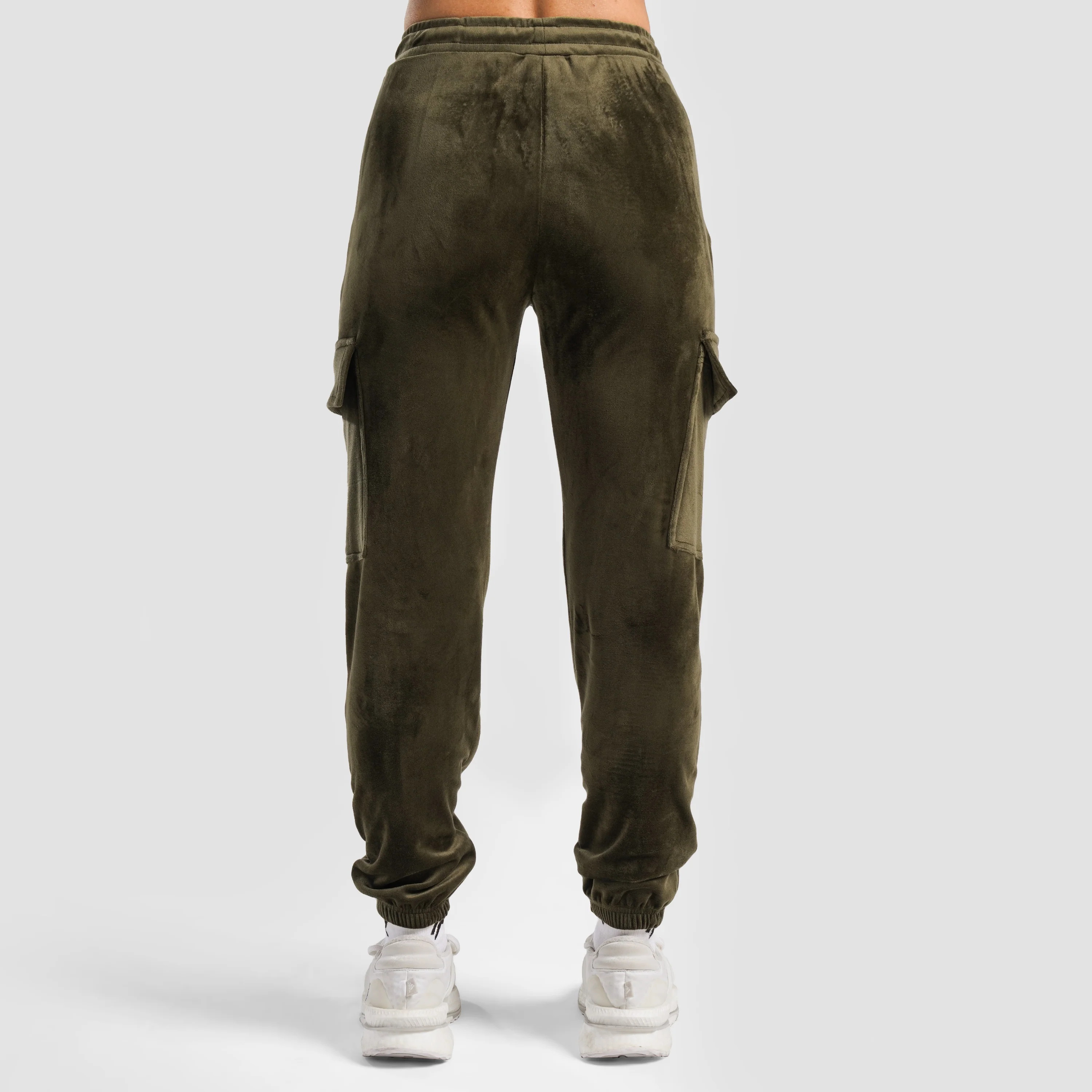 Velour Cargo Joggers (Olive) - Image 2