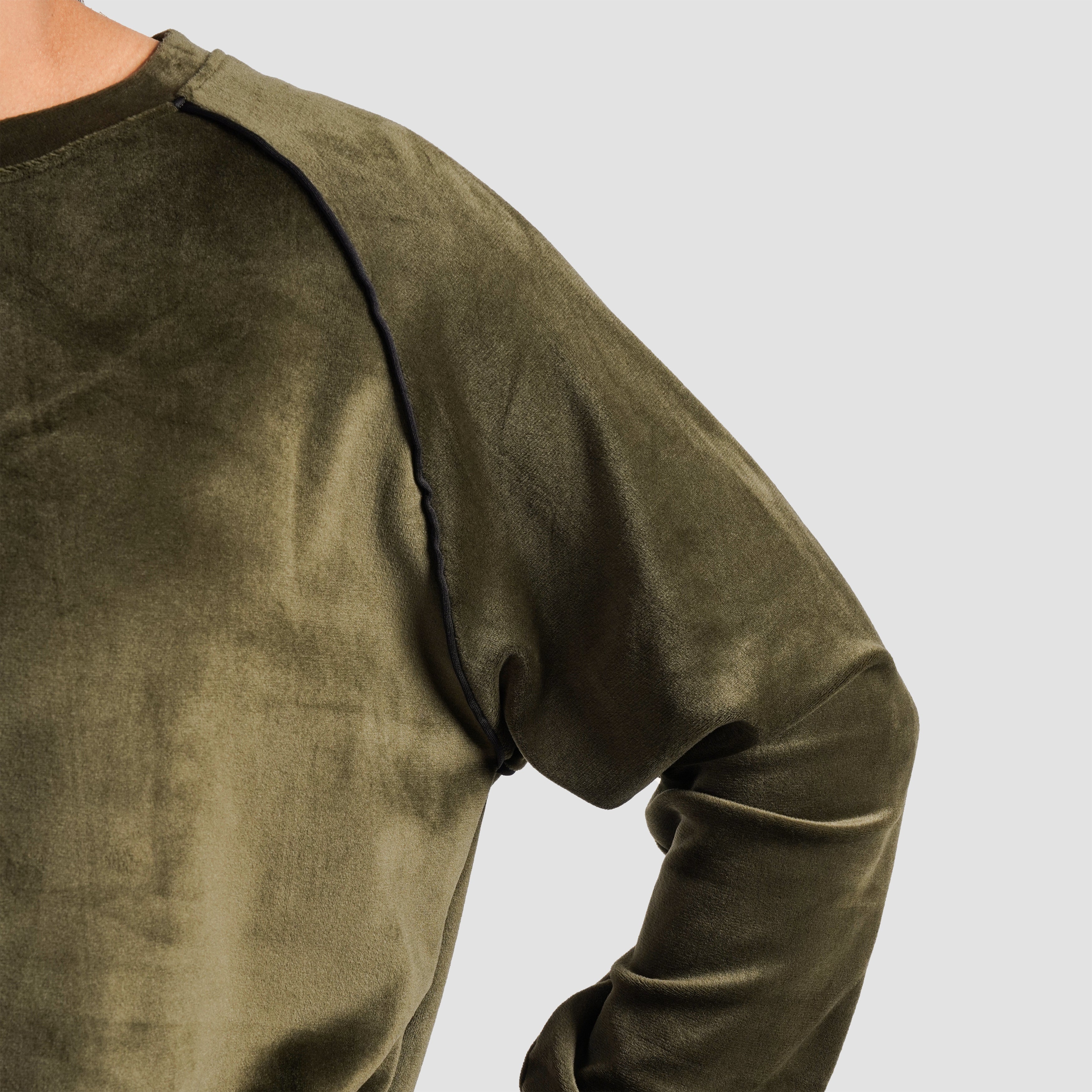 Velour SweatShirt (Olive) - Image 5