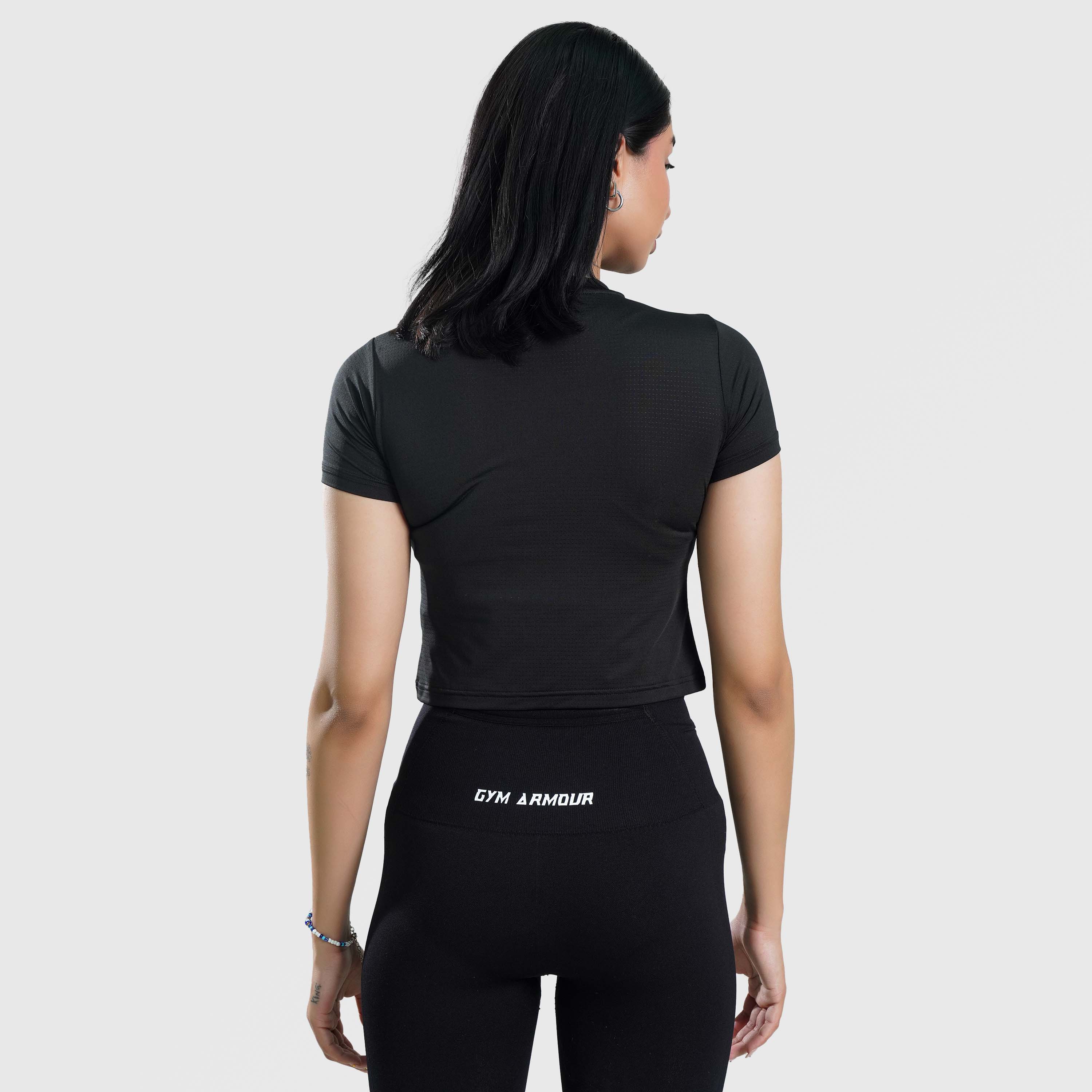 W024 Cropped Tee (Black) - Image 2